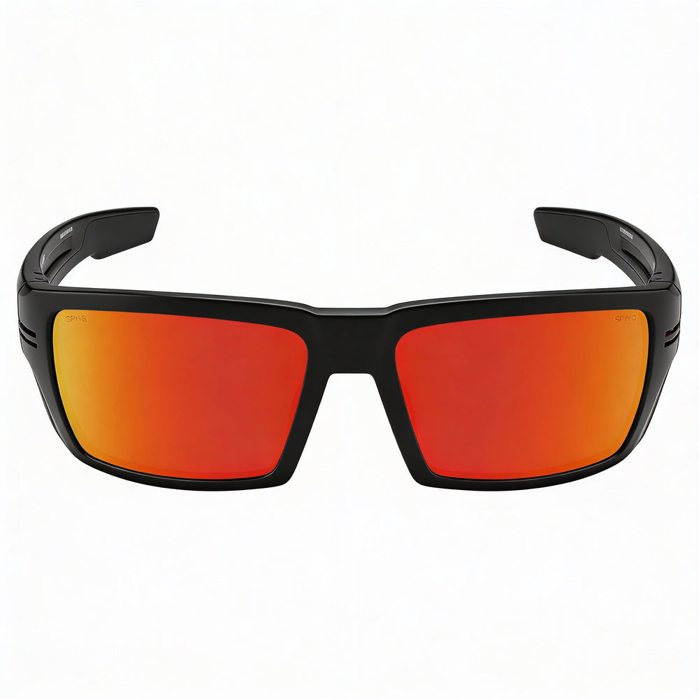 Gafas de sol unisex SPY Rebar de plástico negro mate, lentes Happy Bronze Red Spectra Mirror no polarizadas, protección UV del 100%, 62 mm