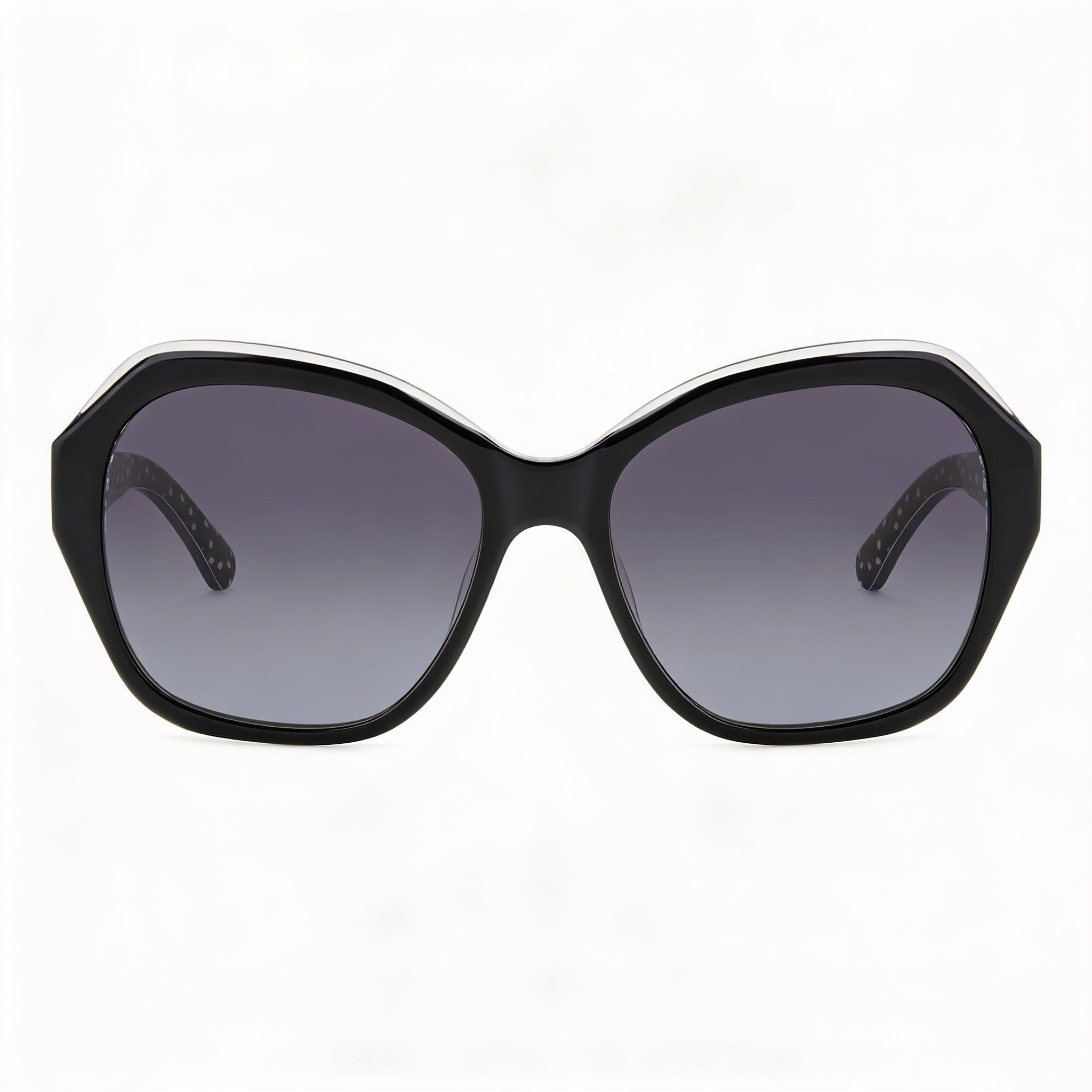 kate spade new york Lottie/G/S Gafas de sol para mujer de acetato negro polarizadas con cristales grises degradados 100 % protección UV 55 mm, Photo 2