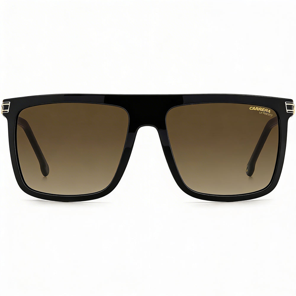 Carrera 1048/S Unisex Black Grey Brown Shaded Polyamide Frame, Grey Brown Shaded Non-Polarized UV Protection Lenses 58mm