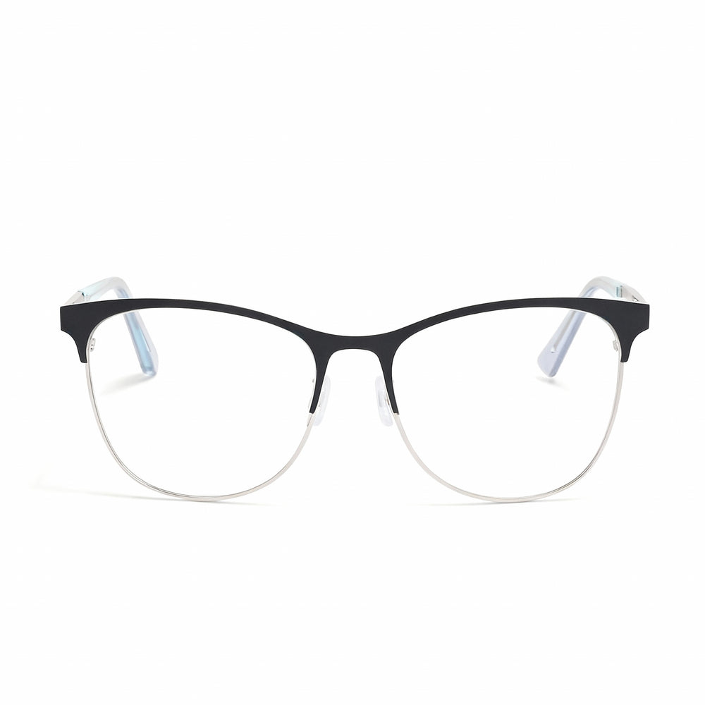 Cole Haan Ch5051 Men’s Black Lightweight Metal Rectangle Eyeglasses with Clear Polarized Lenses 53mm
