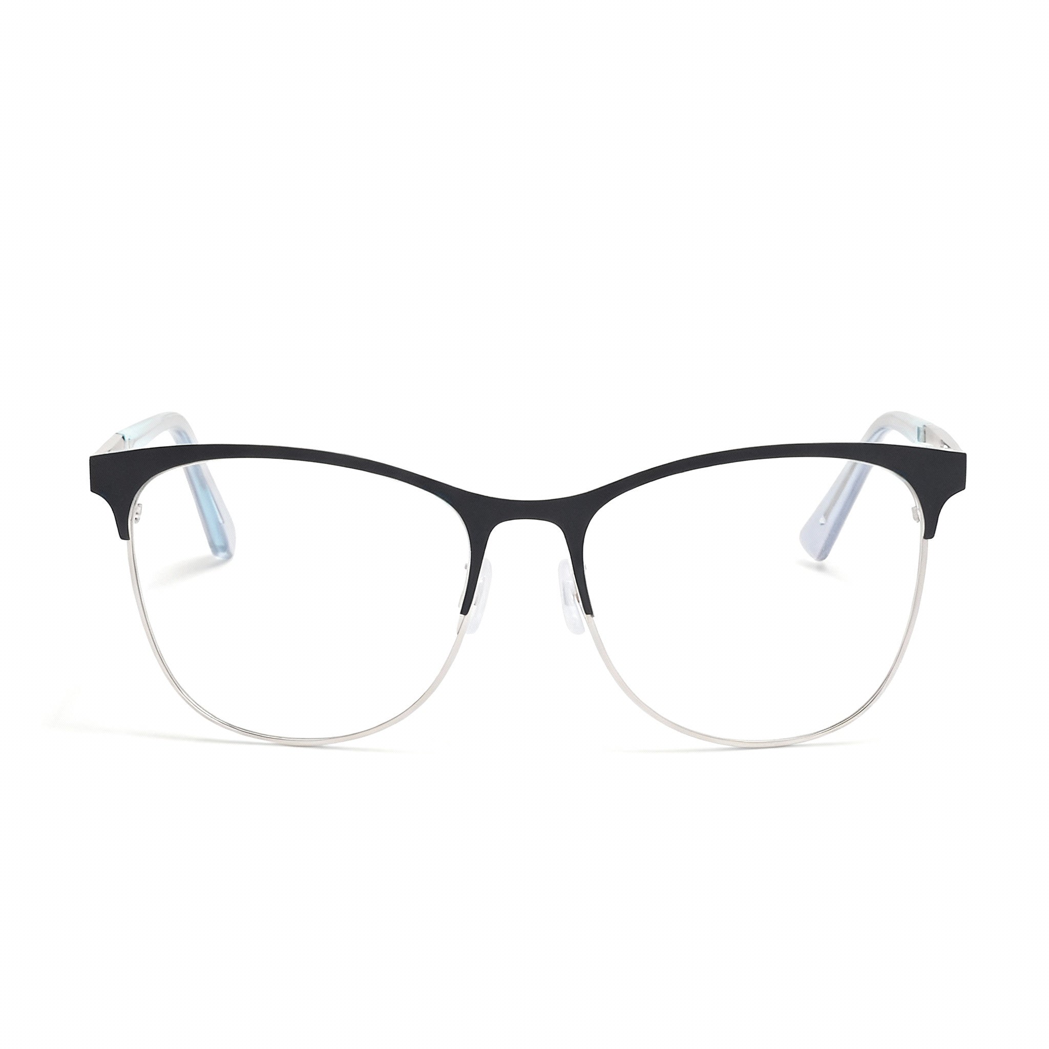 Cole Haan Ch5051 Men’s Black Lightweight Metal Rectangle Eyeglasses with Clear Polarized Lenses 53mm