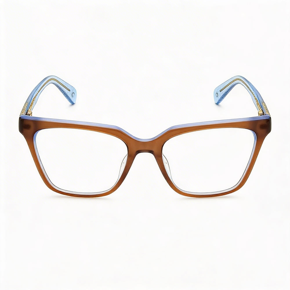 Rag & Bone Modern Rnb3057 Gafas Ópticas de Acetato Marrón Azul para Mujer Listas para Recetarse, Lente 53mm, Puente 18mm, Patilla 140mm