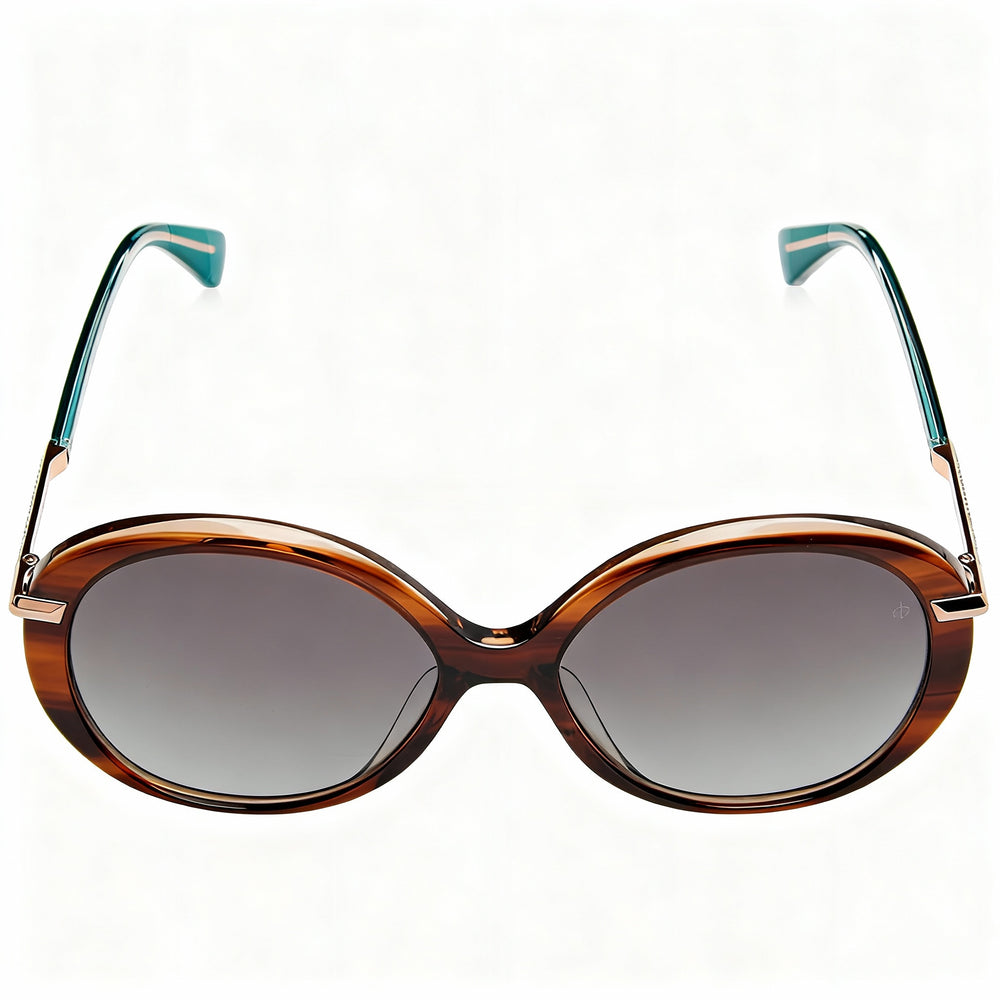 Gafas de sol Rag &amp; Bone Modern Heritage para mujer, de acetato, color marrón, gris cuerno, 56 mm, con protección UV, no polarizadas, color gris oscuro.