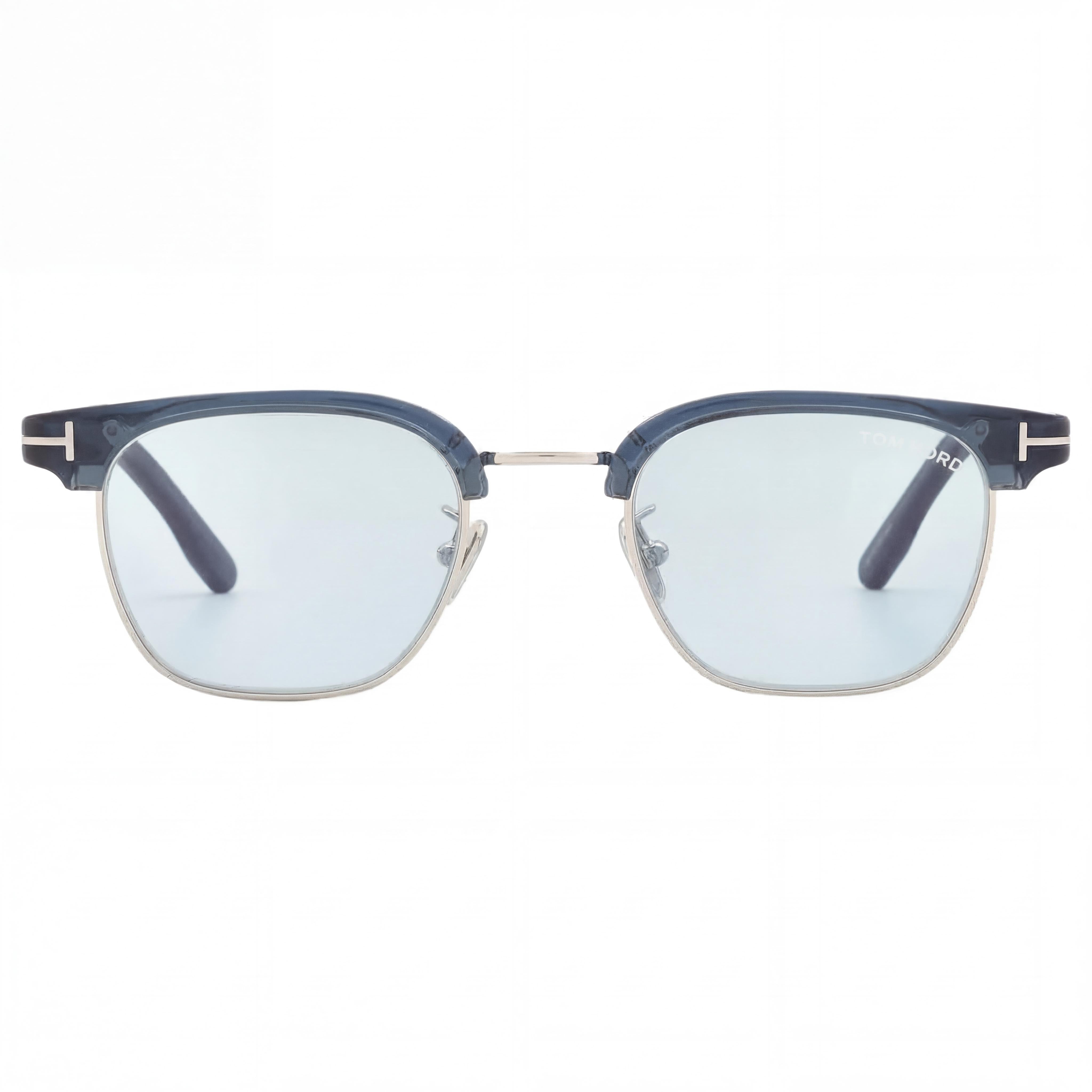 Tom Ford FT1119-D Gafas de Sol Cuadradas Clásicas para Hombre de Plástico Azul Brillante con Cristales Verdes No Polarizados con Protección 100% UV de 47mm, Photo 2