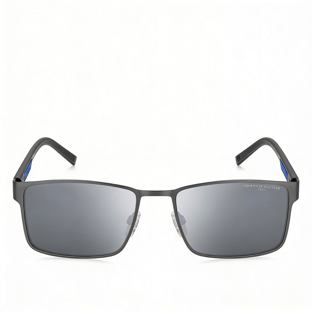 Gafas de sol Tommy Hilfiger Casual para hombre, de acero inoxidable y policarbonato en negro rutenio mate, 57 mm