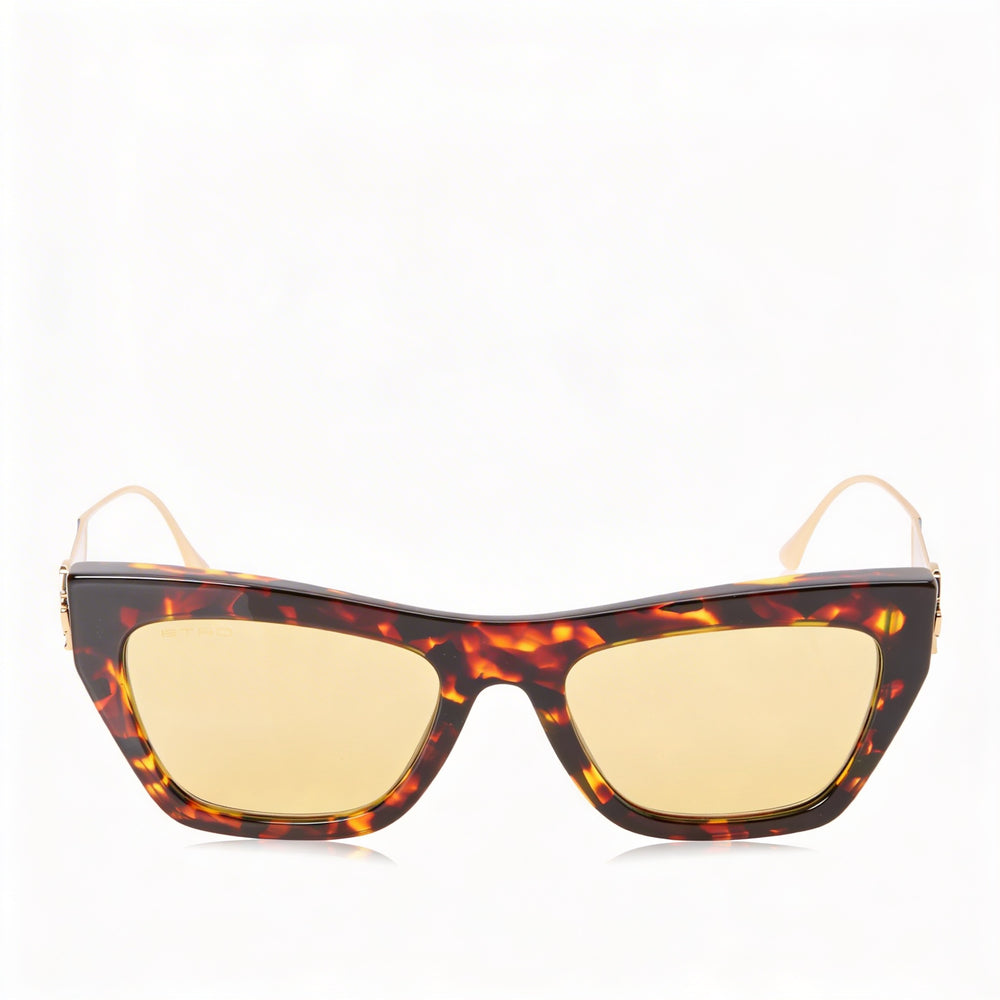 Etro Casual Women's Sunglasses featuring Havana Acetate Frame and Yellow Polycarbonate Lenses 54-20-140