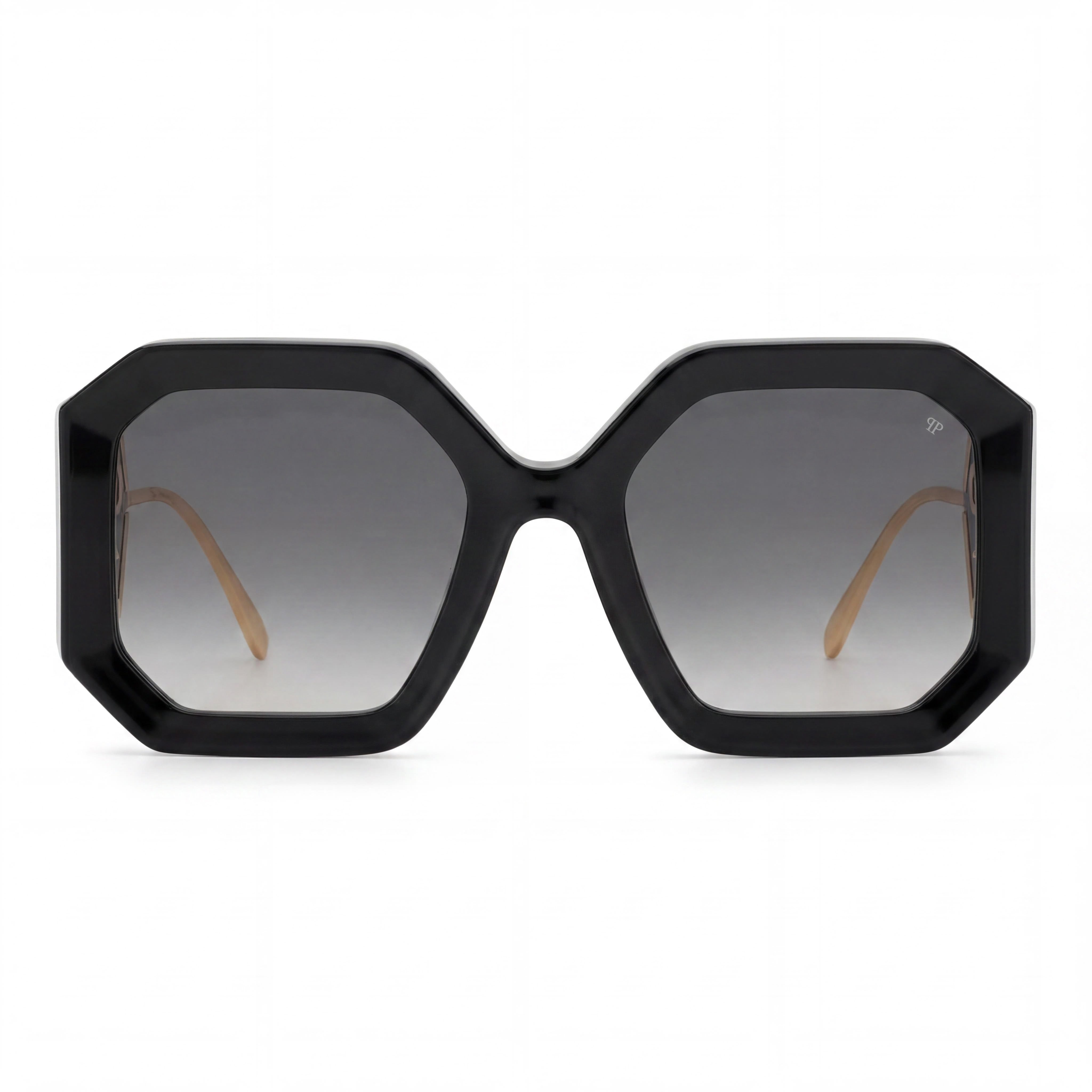 Gafas de sol Philipp Plein Spp067 para mujer con montura de acetato en negro brillante y lentes degradadas ahumadas de 54 mm, Photo 2