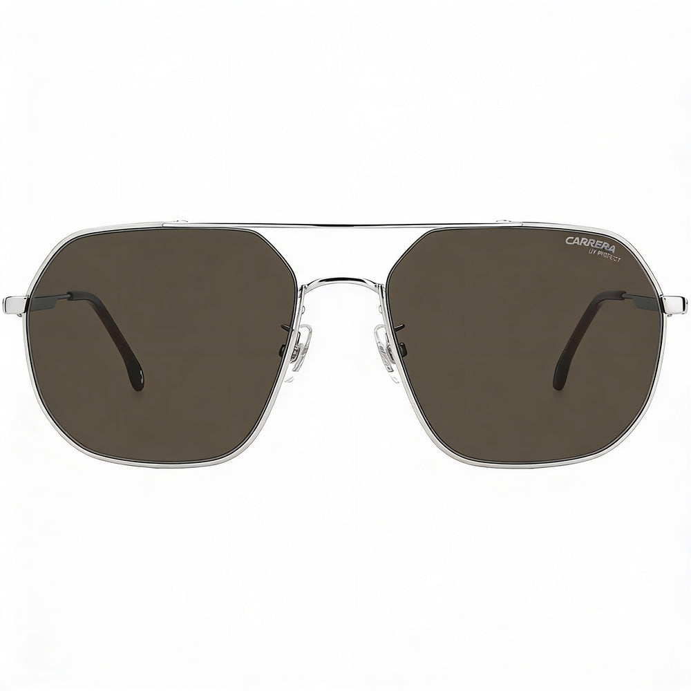 Carrera 1035 Unisex Sunglasses with UV Protection - Palladium Silver Stainless Steel, Dark Brown Lenses, 58mm