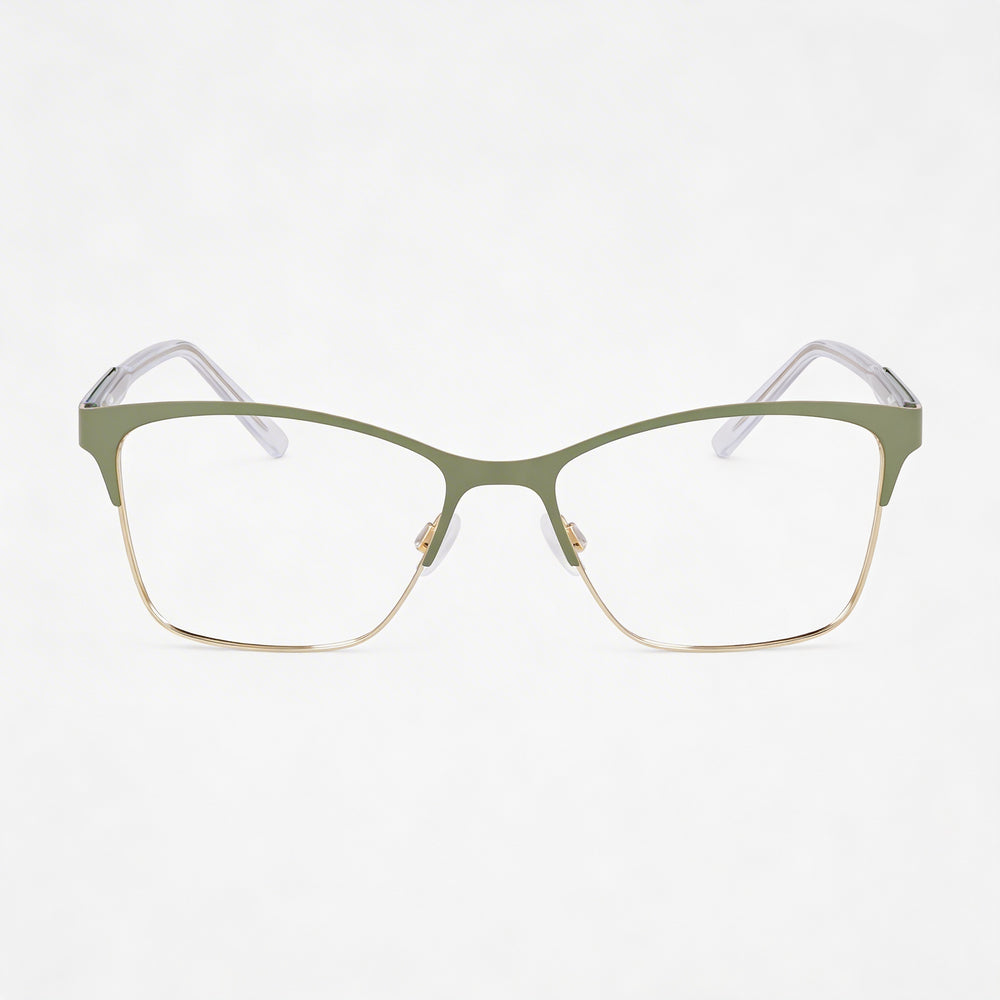 DKNY Dk3008 Unisex Eyewear featuring Metal Frame in cargo/gold, Polycarbonate Non-polarised Lenses, Size 53-16-140mm