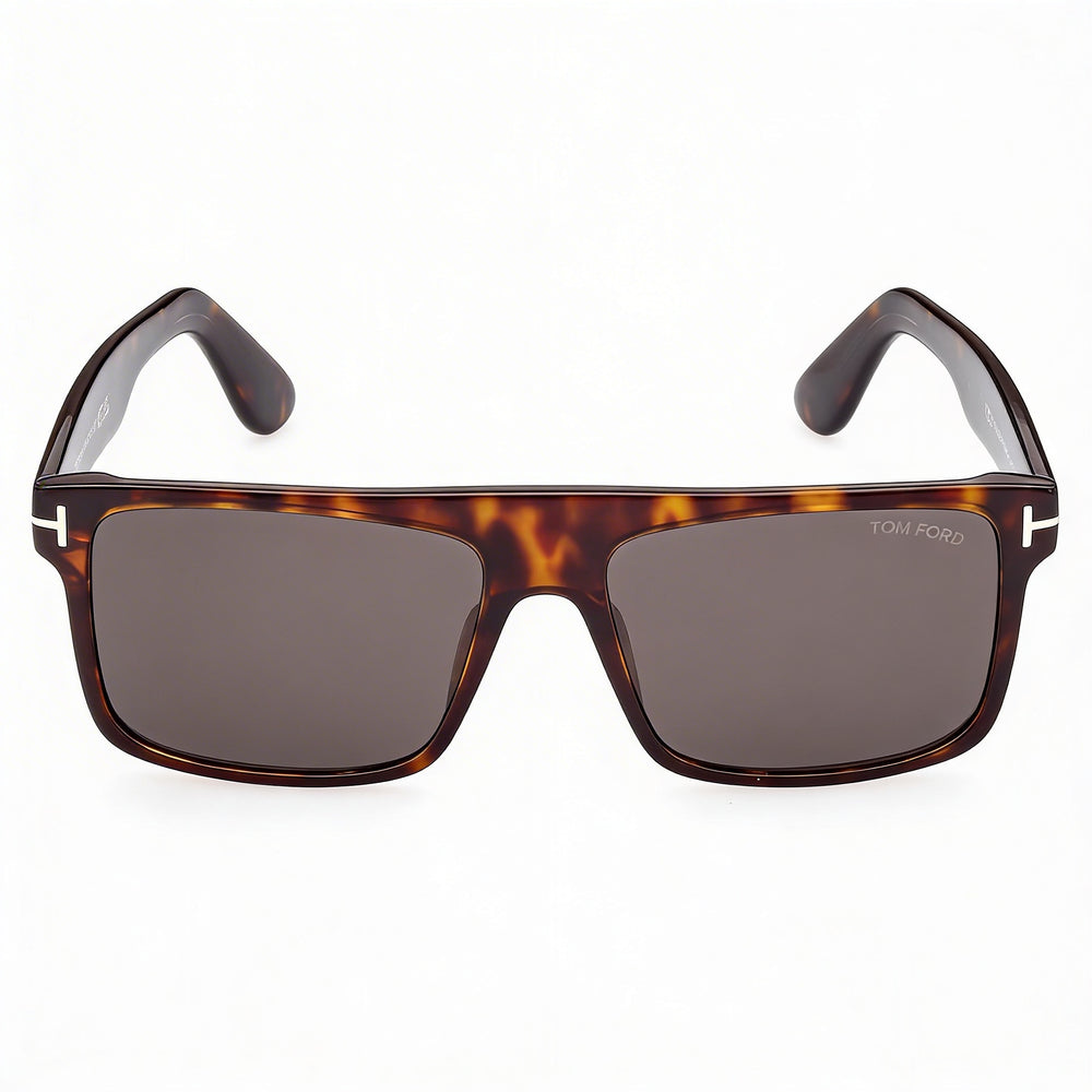 Tom Ford Classic Unisex Dark Havana Plastic Non-Polarized UV Protection Sunglasses with Smoke Dark Grey Lenses 58mm