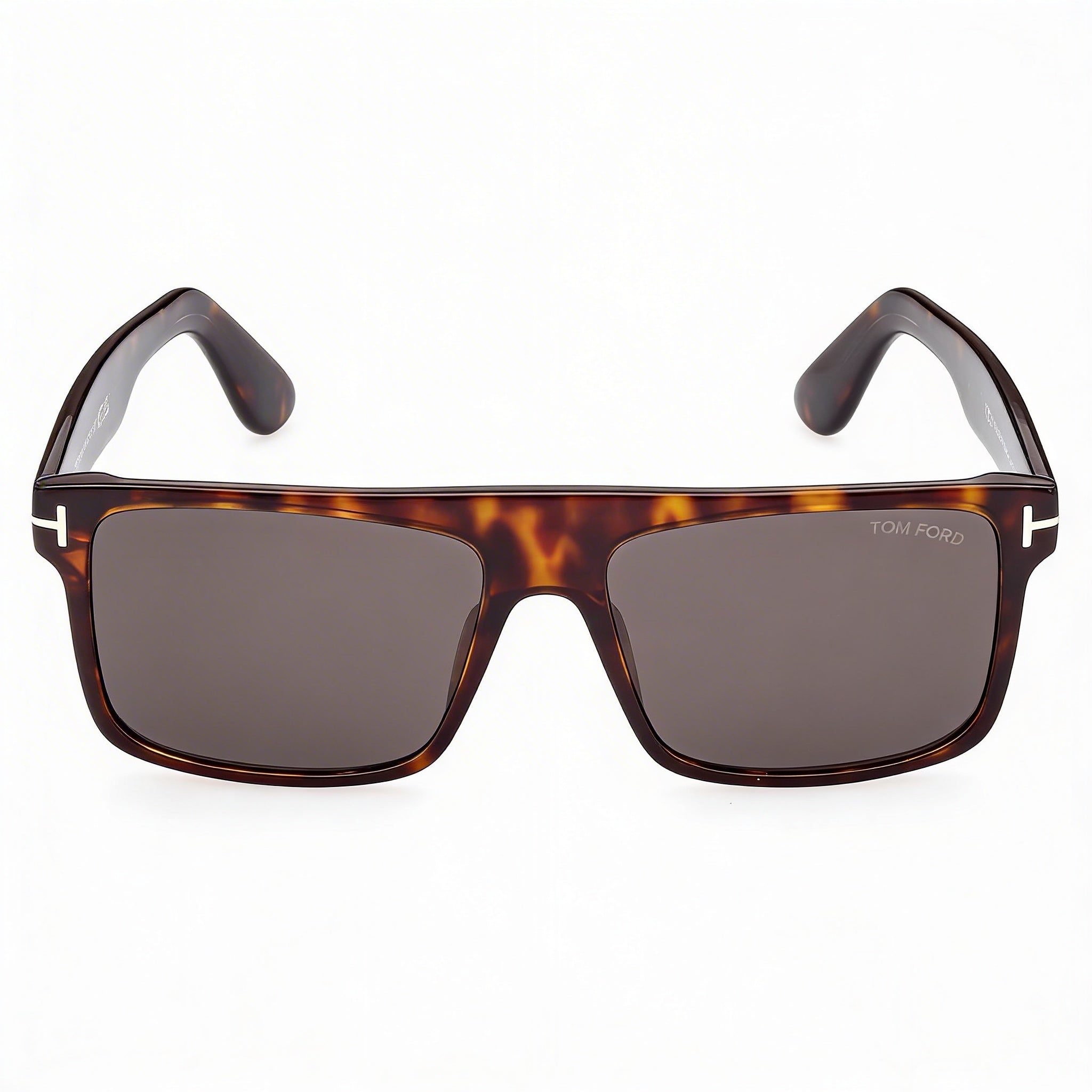 Gafas de sol Tom Ford Classic unisex de plástico color Havana oscuro, sin polarizar, con protección UV y lentes gris oscuro ahumado de 58 mm, Photo 2