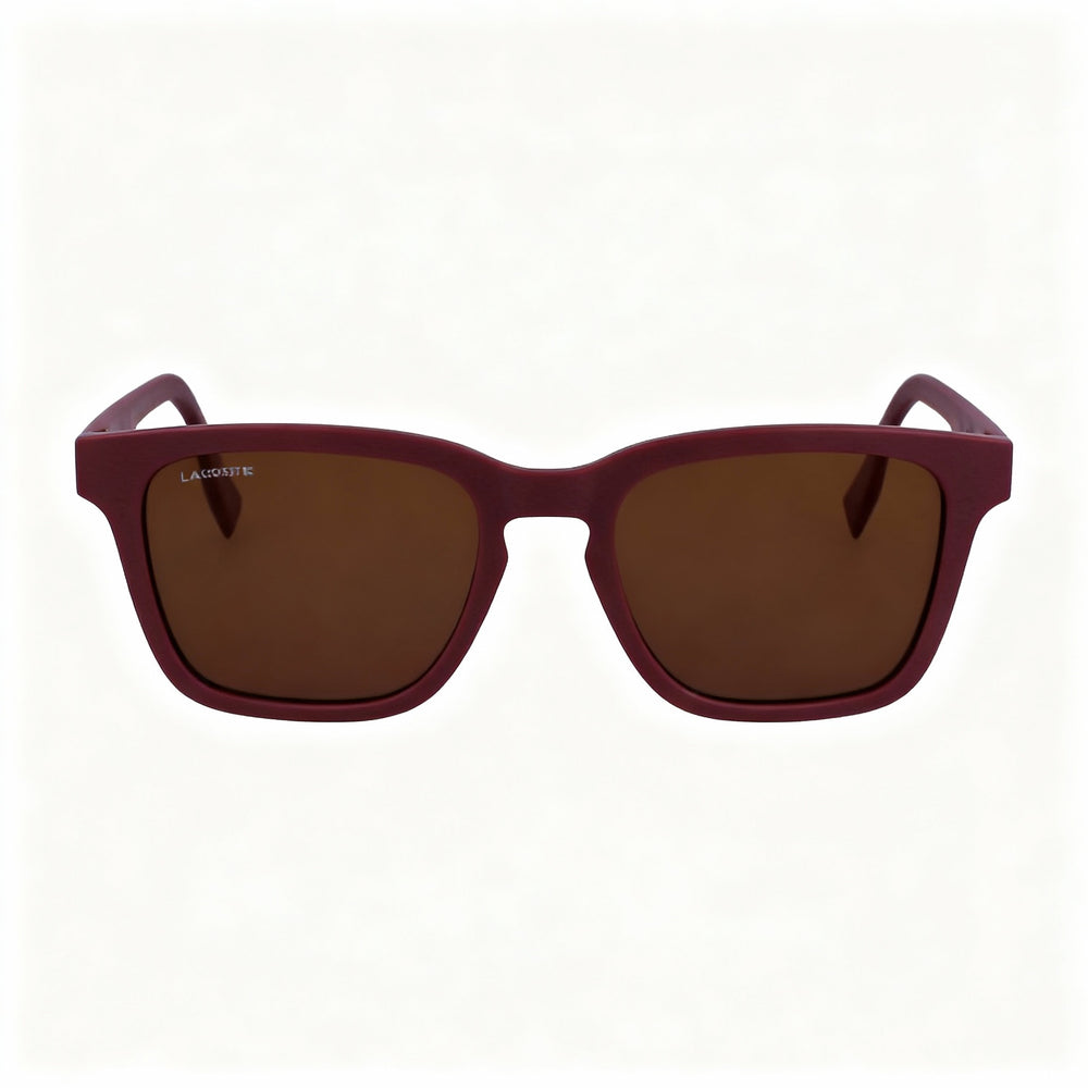 Lacoste Modern Unisex Rectangular Plastic Eyeglasses Matte Dark Red Non-Polarized UV Protection 53mm