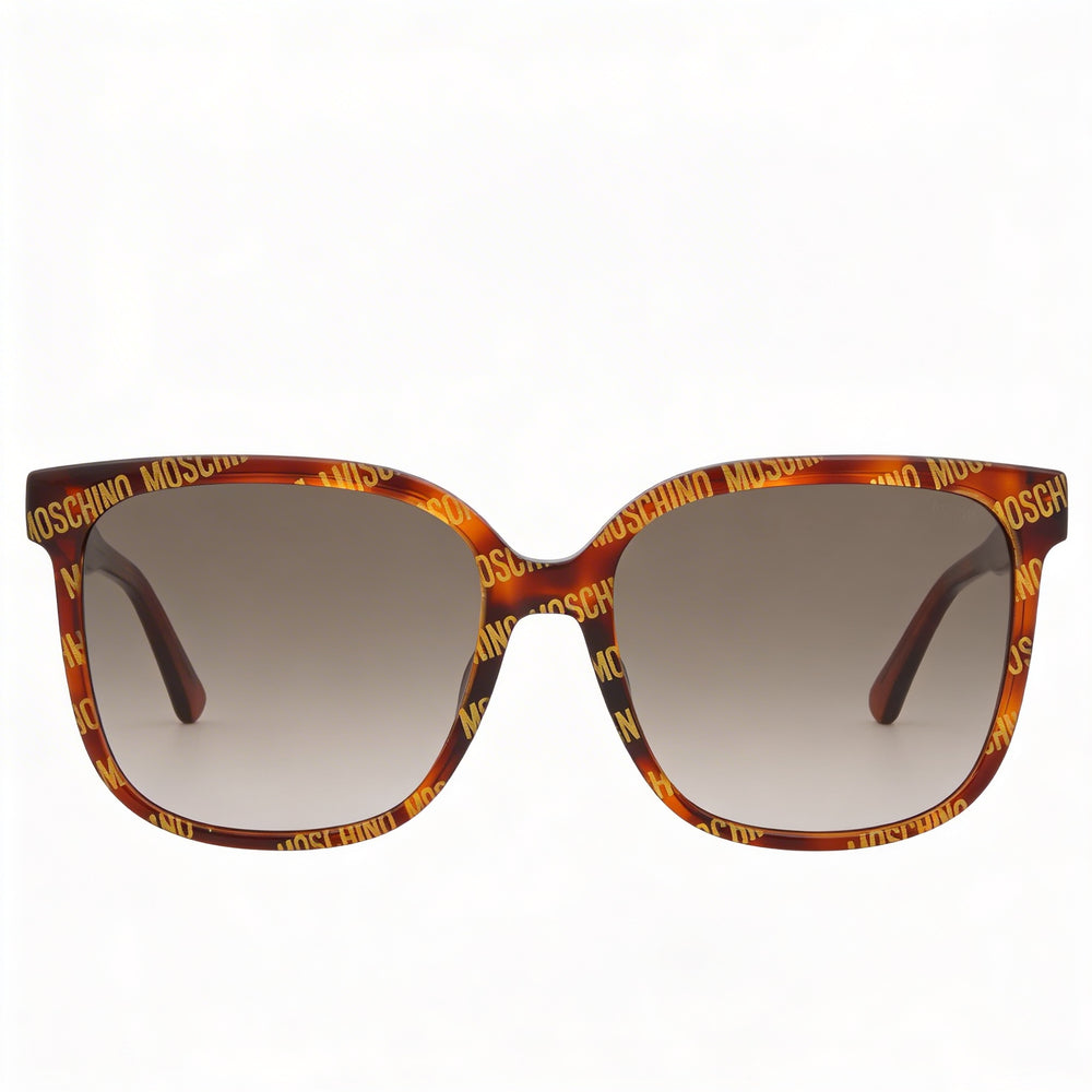 Gafas de sol Moschino MOS134/F/S cuadradas de acetato Havana para mujer con degradado marrón y 100% protección UV, 58 mm