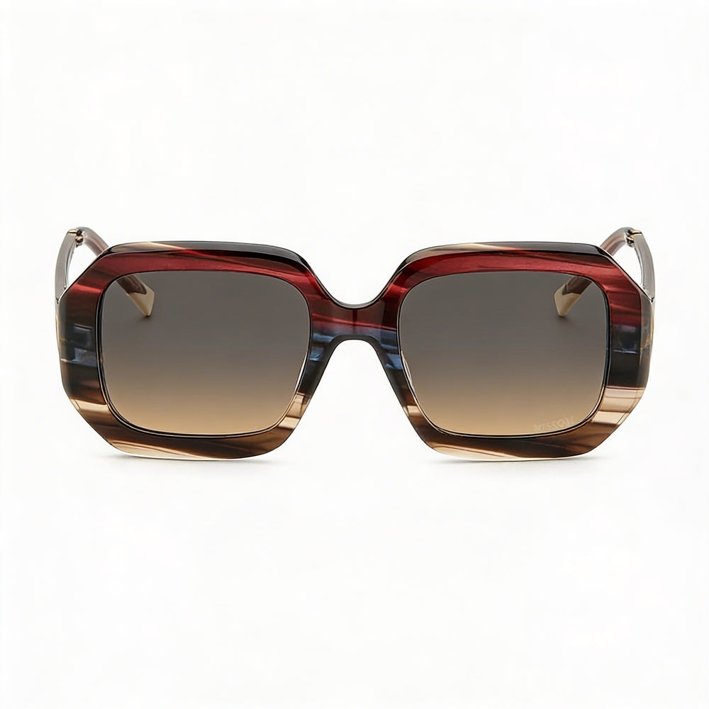 Gafas de sol clásicas Missoni para mujer, acetato havana con degradado gris, protección UV, 53 mm