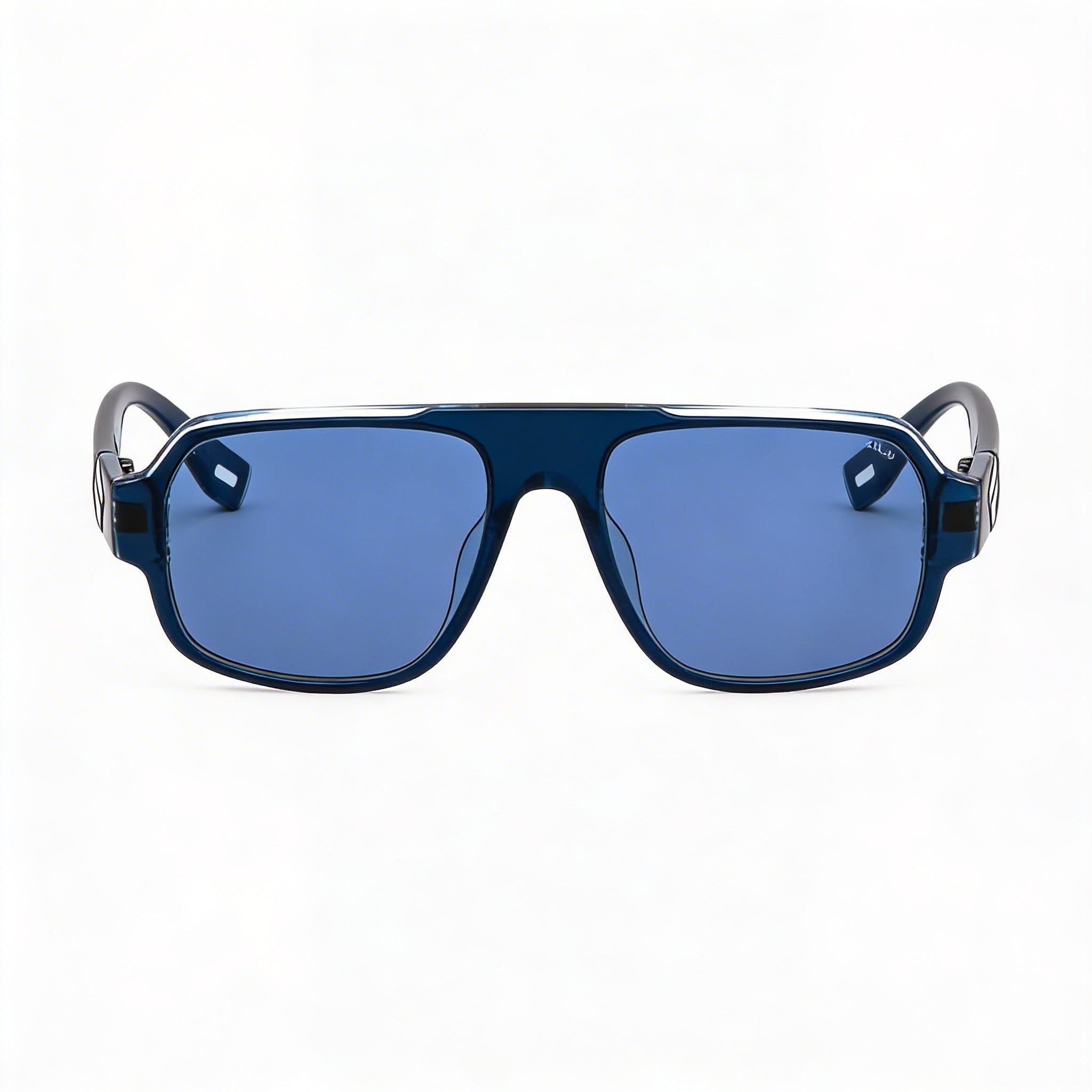 Fila Casual Unisex Navigator Acetate Non-Polarized Sunglasses Blue Top Clear Blue Frame, Blue Lens 54-18-140, Photo 2