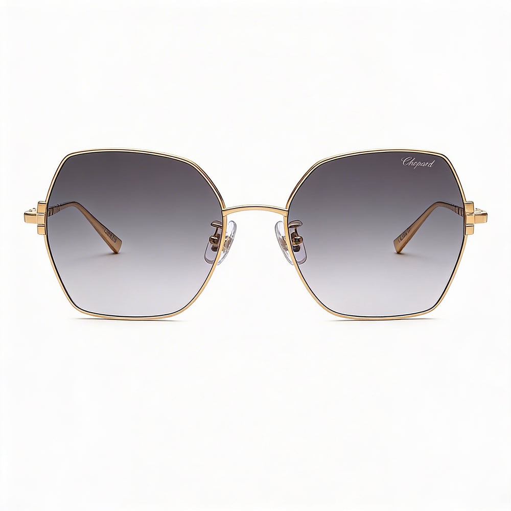 Gafas de sol Chopard Schl02m para mujer con montura de titanio oro rosa y lentes degradadas con protección UV de 57 mm