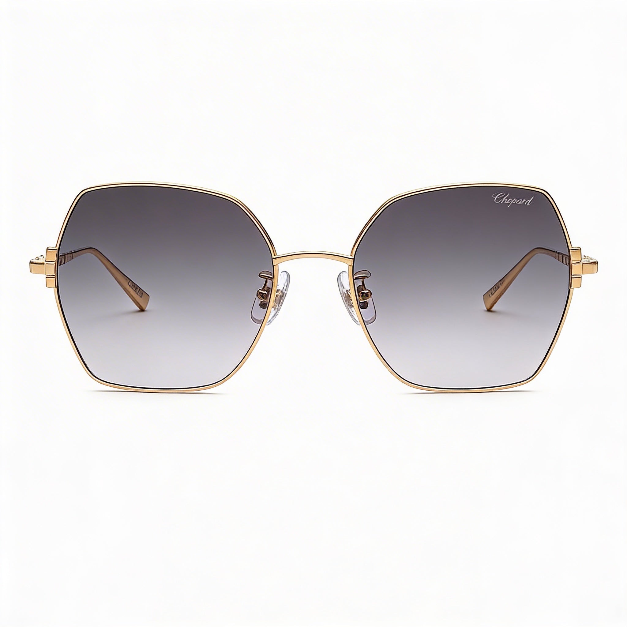 Gafas de sol Chopard Schl02m para mujer con montura de titanio oro rosa y lentes degradadas con protección UV de 57 mm, Photo 2