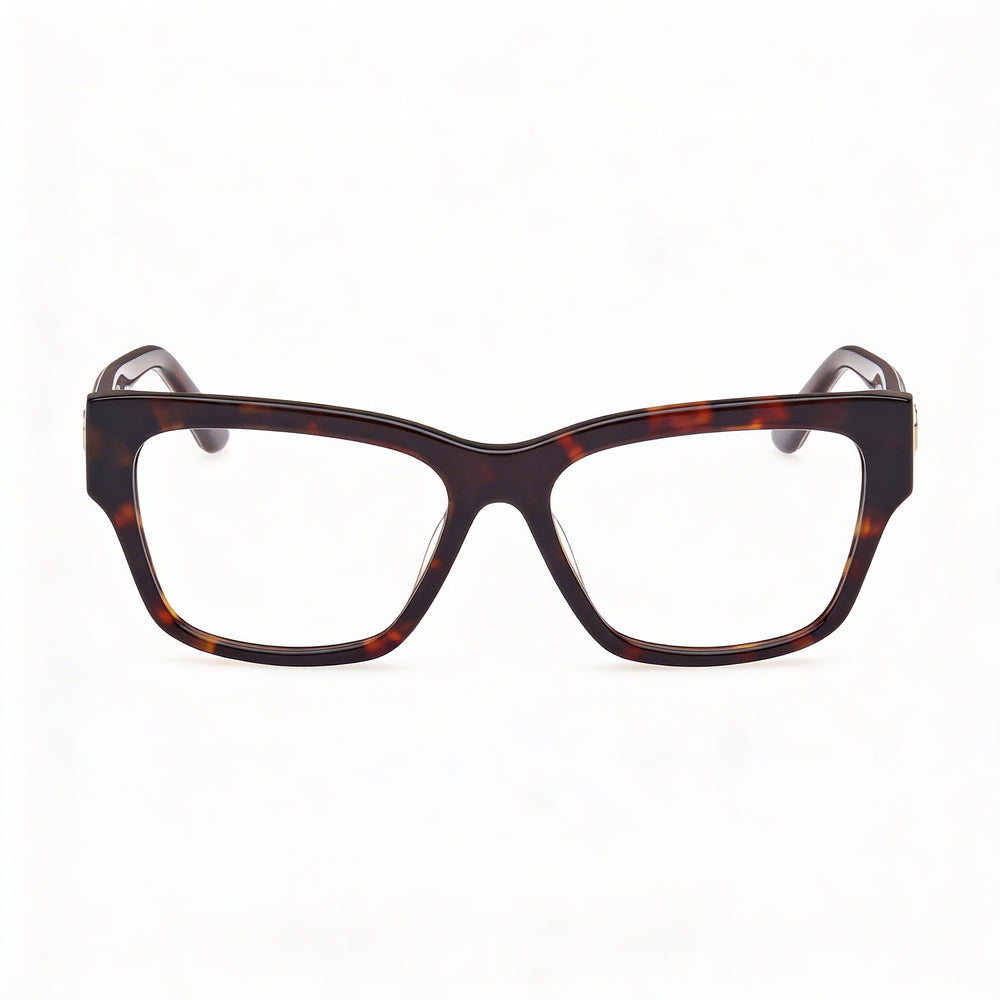 GUESS Gu50126 Women's Dark Havana Animal Monocolor Plastic Frame Non- Polycarbonate Lens Eyewear 53mm