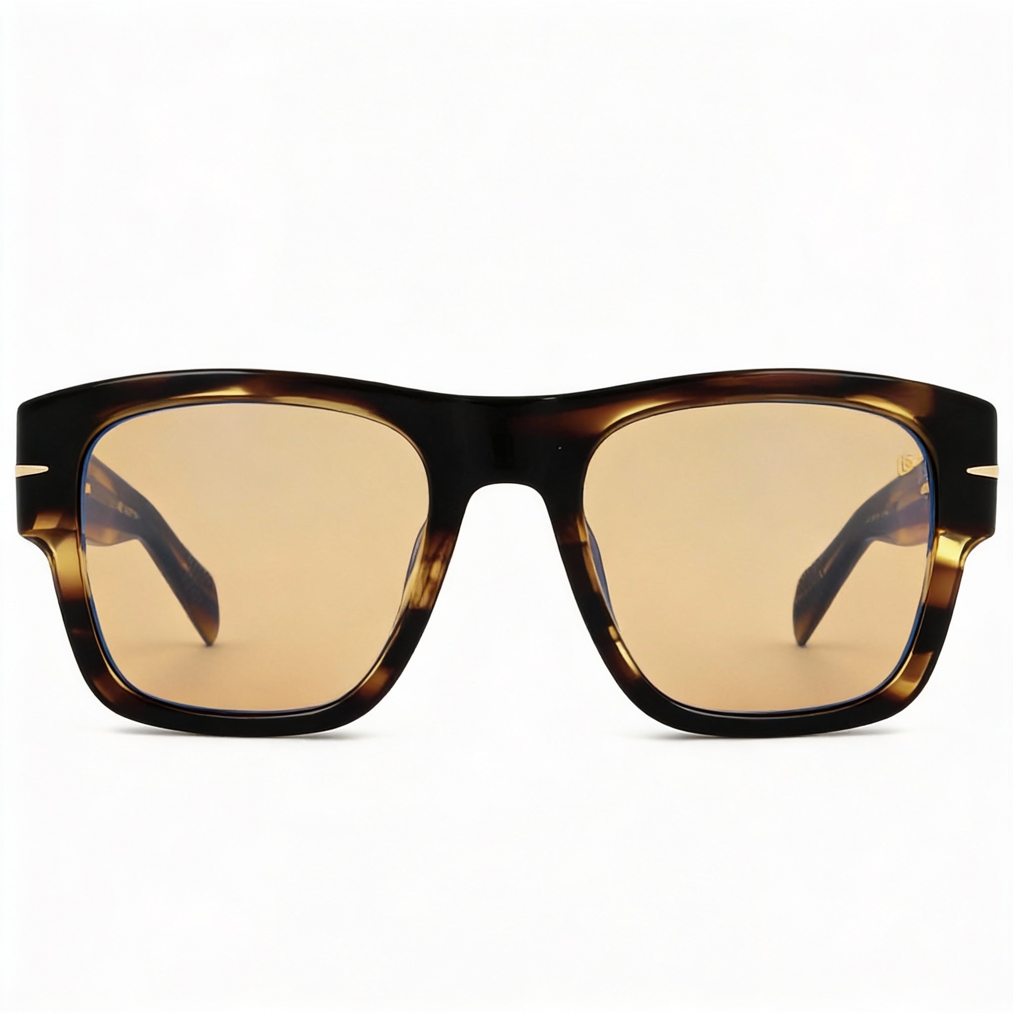 Gafas de sol David Beckham DB 7000/S Bold para hombre, con protección UV multicapa, de acetato, marrón, dorado y rayas, 52-20-145 mm, Photo 2
