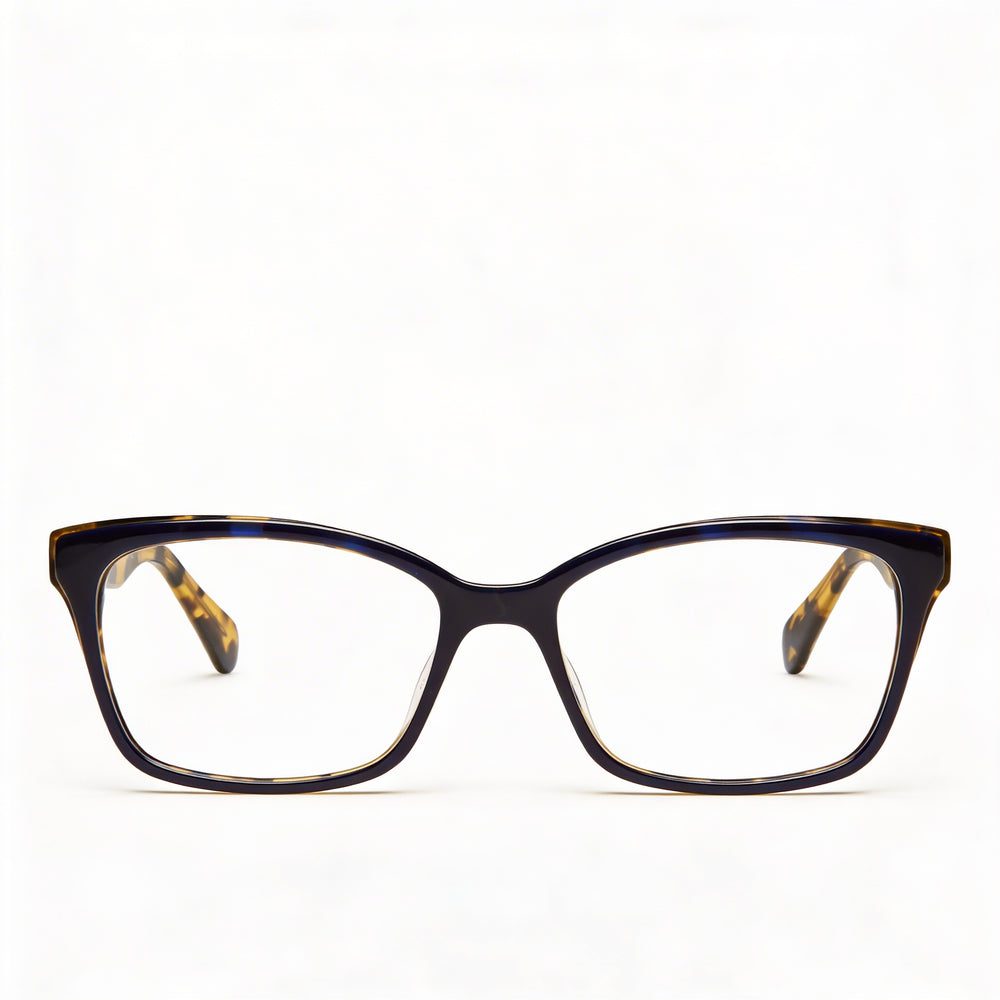 kate spade new york Jeri Gafas de mujer de montura de plástico azul habana con lentes polarizadas transparentes, ancho de lente 50mm