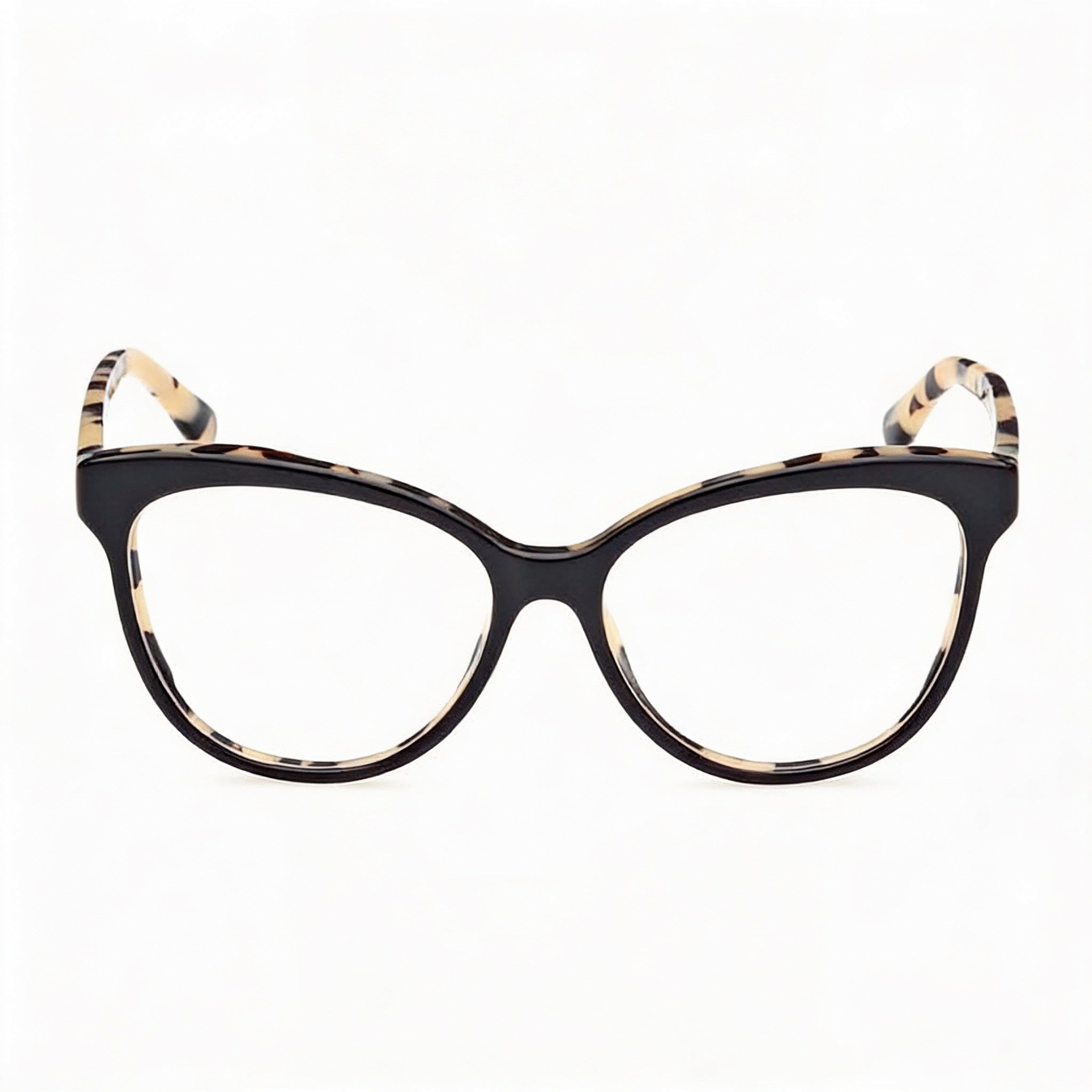 MaxMara Women's Casual Black Plastic Frame Eyeglasses featuring Transparent Plastic Lenses 54-15-140, Photo 2