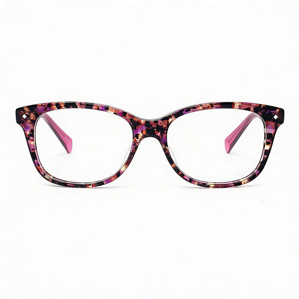 Gafas de sol Polaroid Pld D 321 para mujer, montura ovalada de plástico, color fucsia habana, lentes transparentes, 51 mm