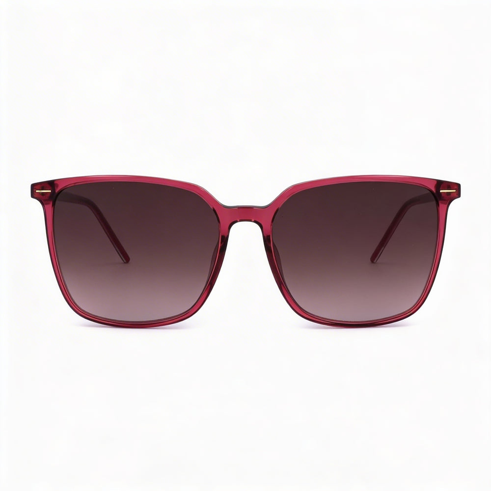 Gafas de sol Hugo Boss Modern Lightweight Light Acetate en color burdeos con protección UV para mujer (57-16-140 mm)