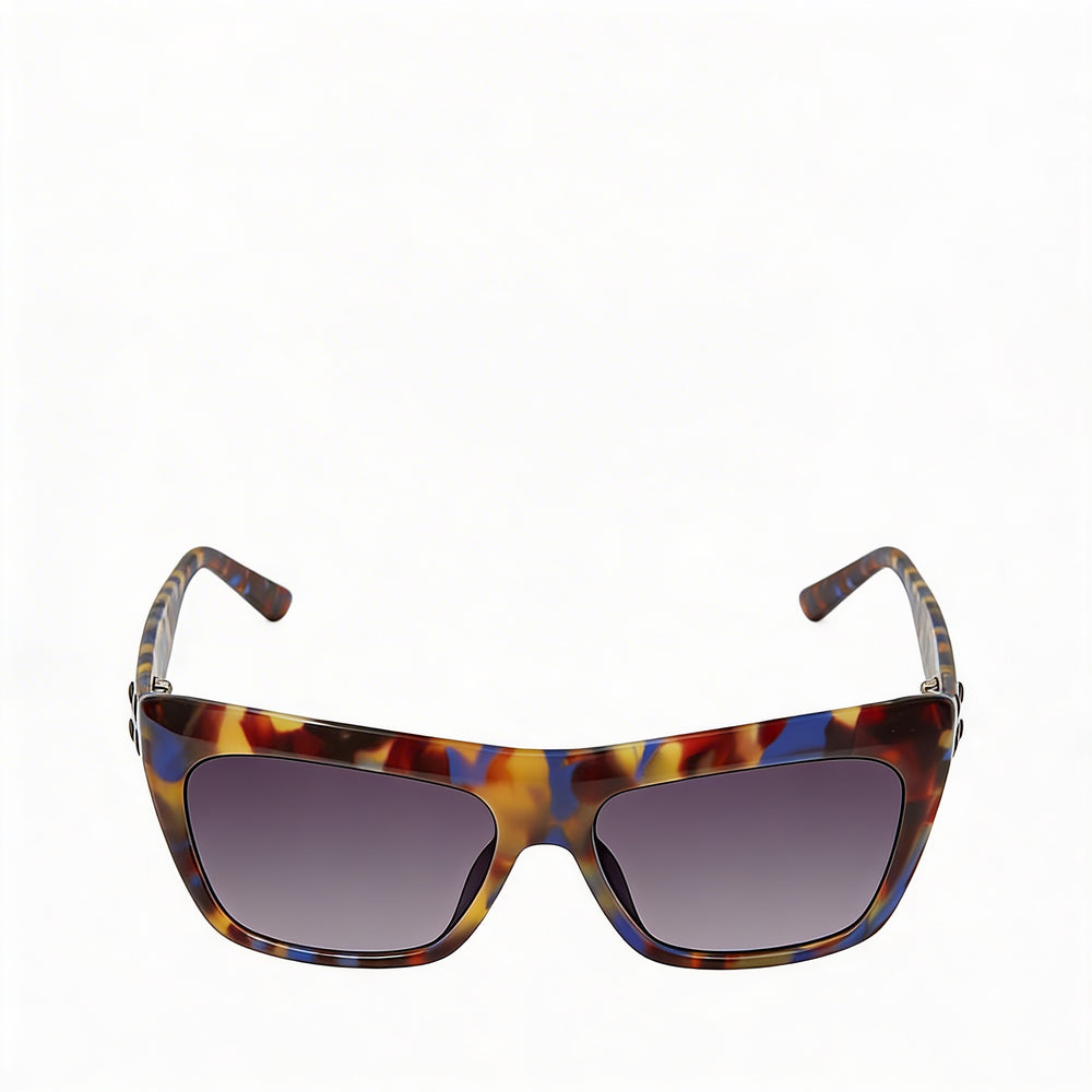 Gafas de sol LAMB Square para mujer, de acetato, color azul carey, con montura completa, color marrón, no polarizadas, 56-16-135