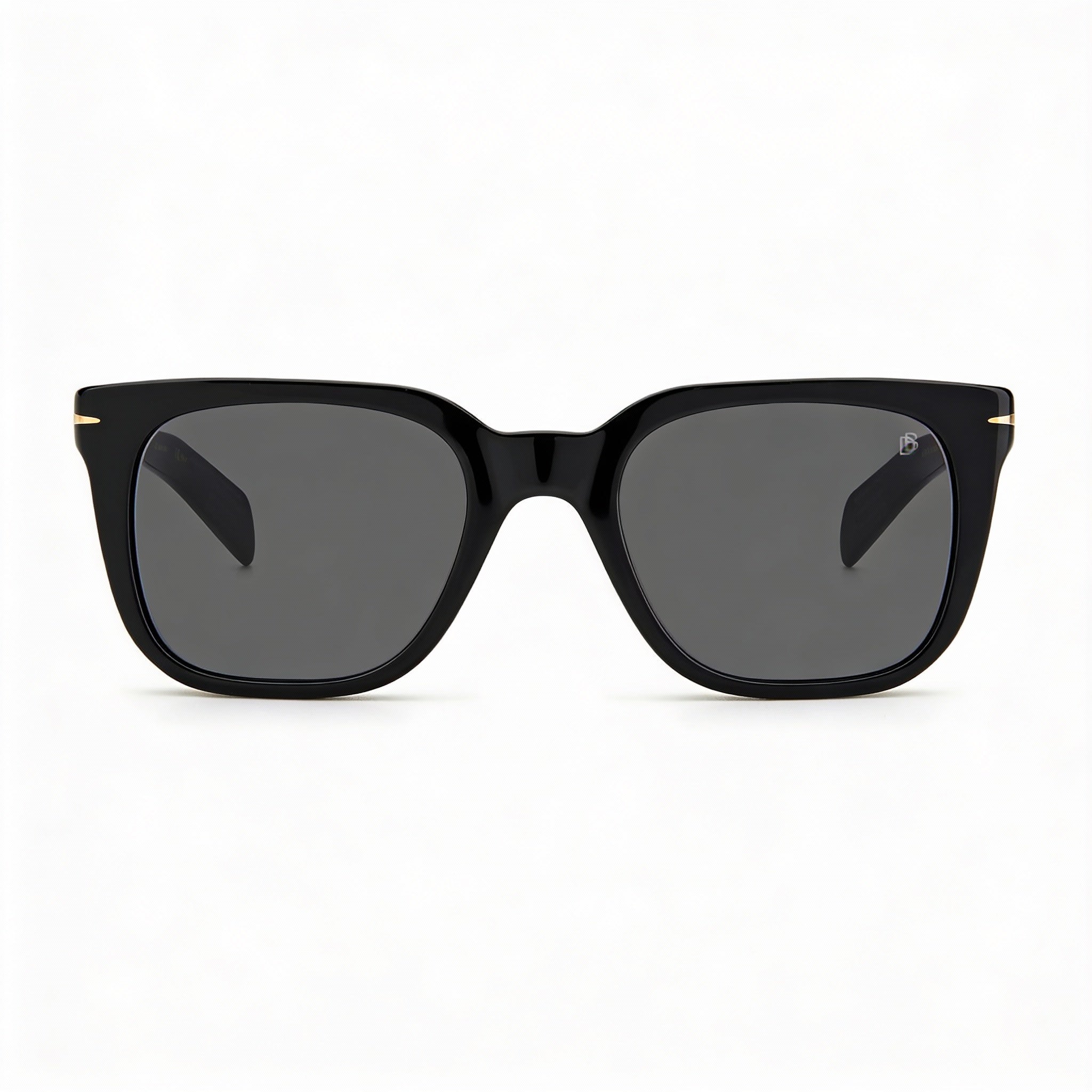 David Beckham DB 7047/S Unisex Square Black Gold Acetate Sunglasses with Grey Non-Polarized 100% UV Lenses 51mm, Photo 2
