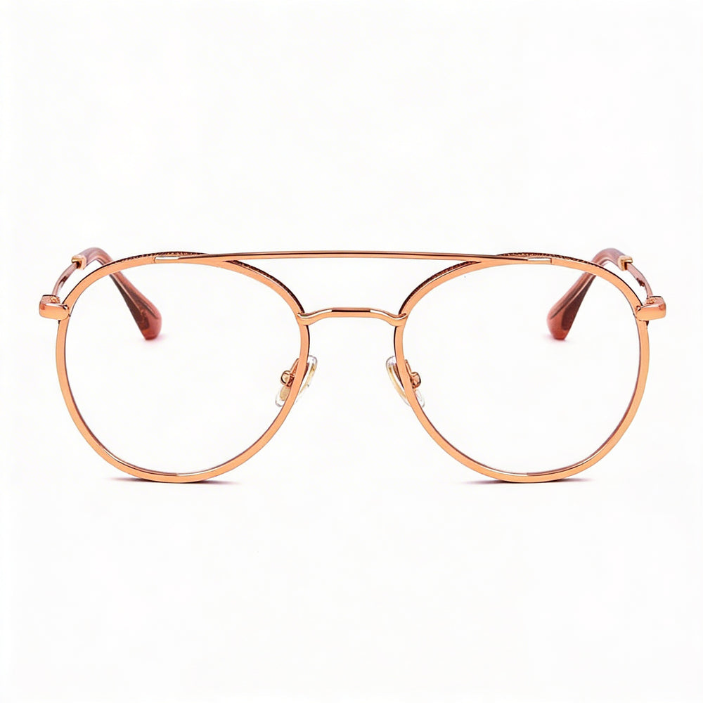 Gafas Jimmy Choo Crystal & Glitter Collection Unisex de Metal Tono Dorado Redondas con Cristales Rosas y Purpurina de 51mm