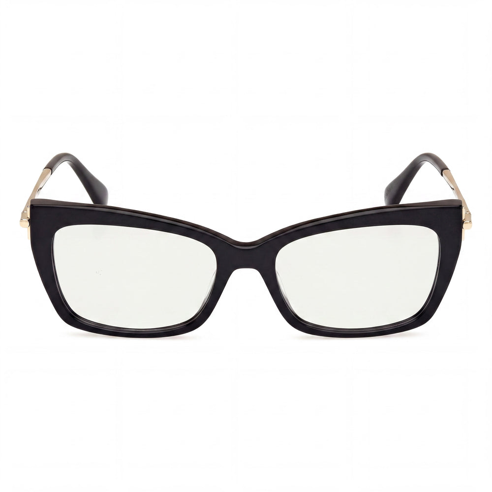 Gafas MaxMara MM5137 para mujer, armazón de plástico negro brillante con lentes polarizadas de policarbonato, 53 mm