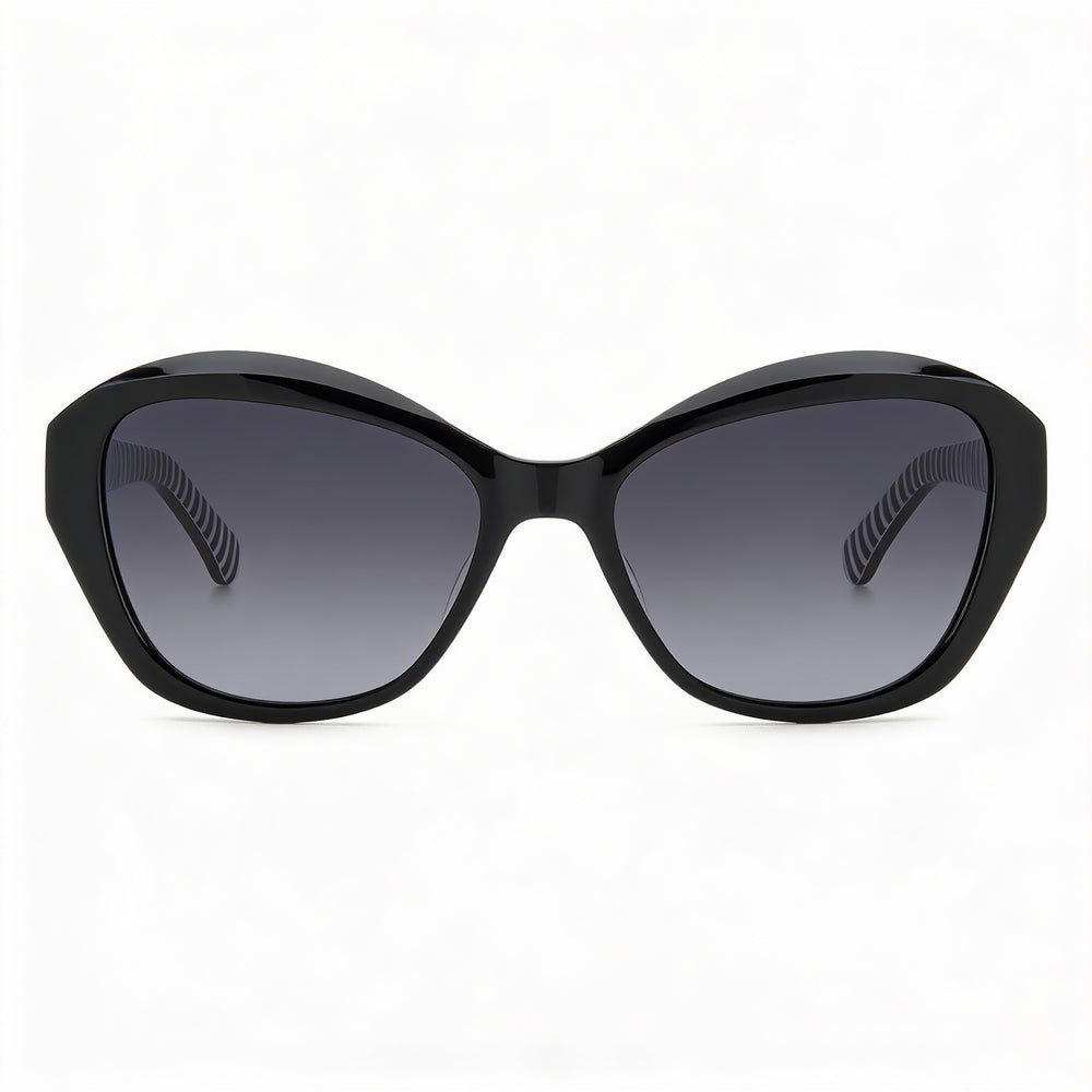 Gafas de sol casuales de acetato negro gris oscuro sombreado con lentes grises oscuras sombreadas de 54 mm para mujer de Kate Spade New York