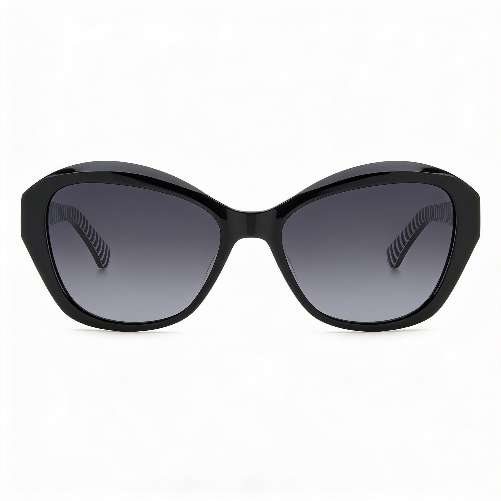 Gafas de sol casuales de acetato negro gris oscuro sombreado con lentes grises oscuras sombreadas de 54 mm para mujer de Kate Spade New York, Photo 2