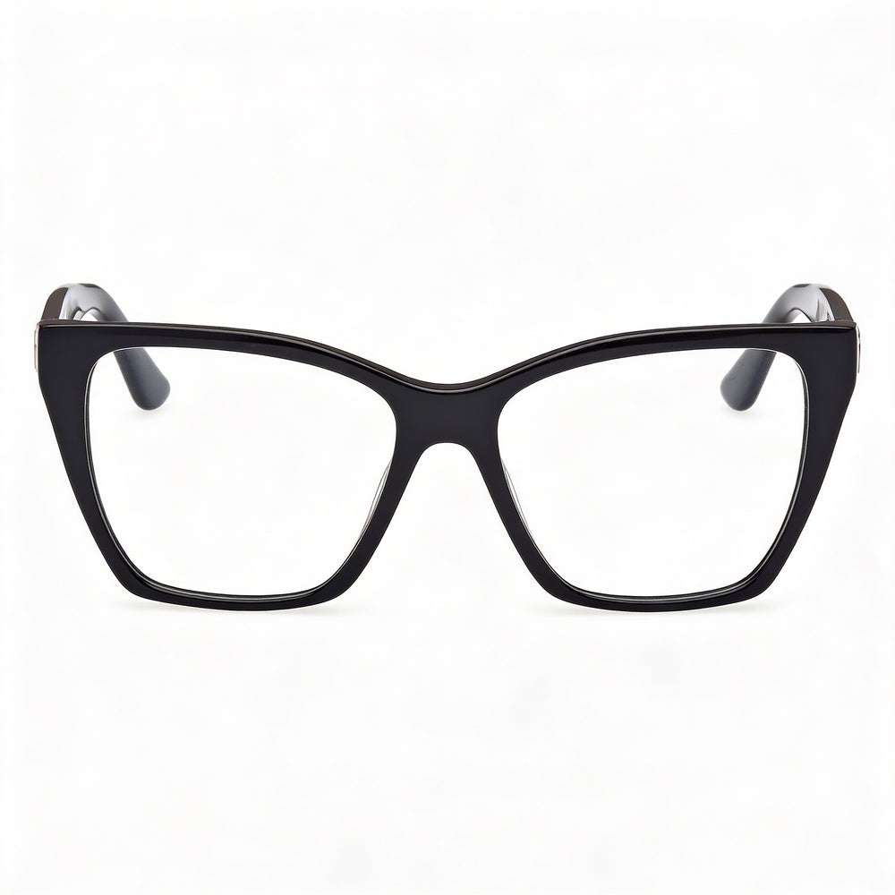 GUESS Gu50235 Montura de plástico negro brillante para mujer con lentes sin policarbonato de 52 mm