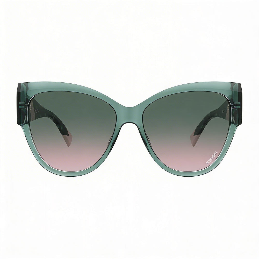 M Missoni Casual Women's Acetate Green Frame Sunglasses with Green Pink Polycarbonate Lenses 57-16-140