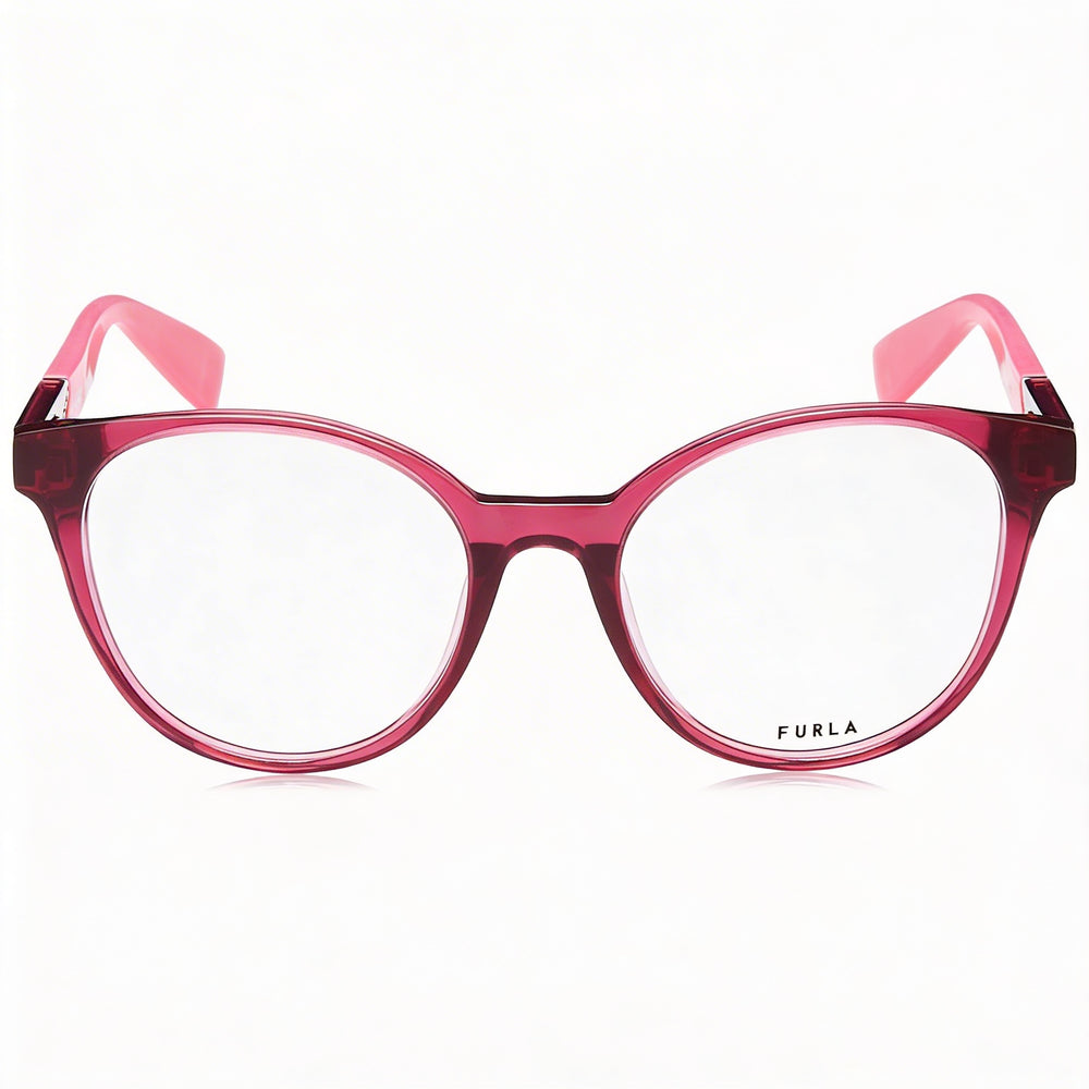 Furla Classic Women's Acetate Eyeglasses Ciclamino Trasparente Lucido with Transparent Lenses 51mm