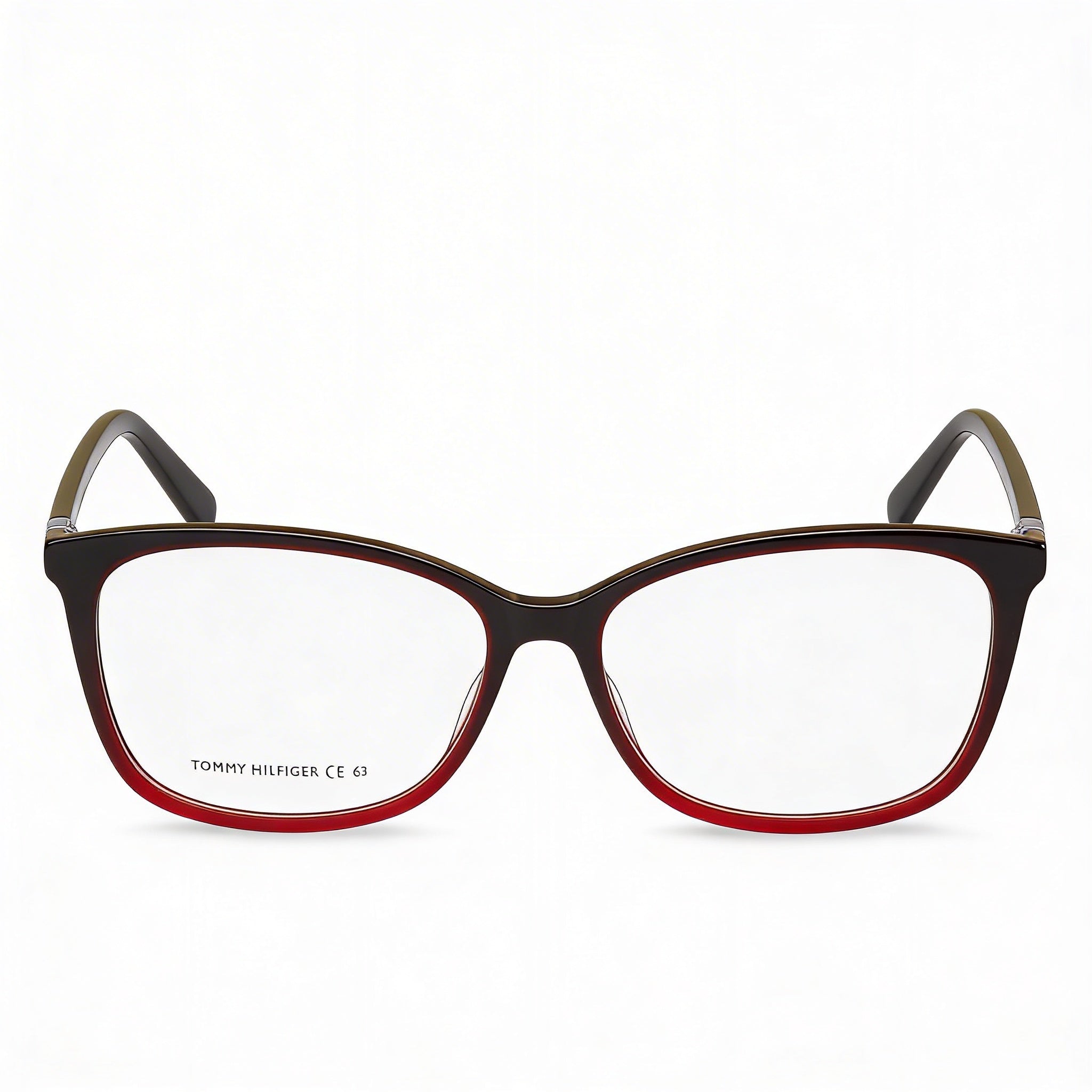 Tommy Hilfiger RECTANGULAR / SQUARE Unisex Burgundy Red Plastic Frame Eyewear, Size 54-15-140, Photo 2