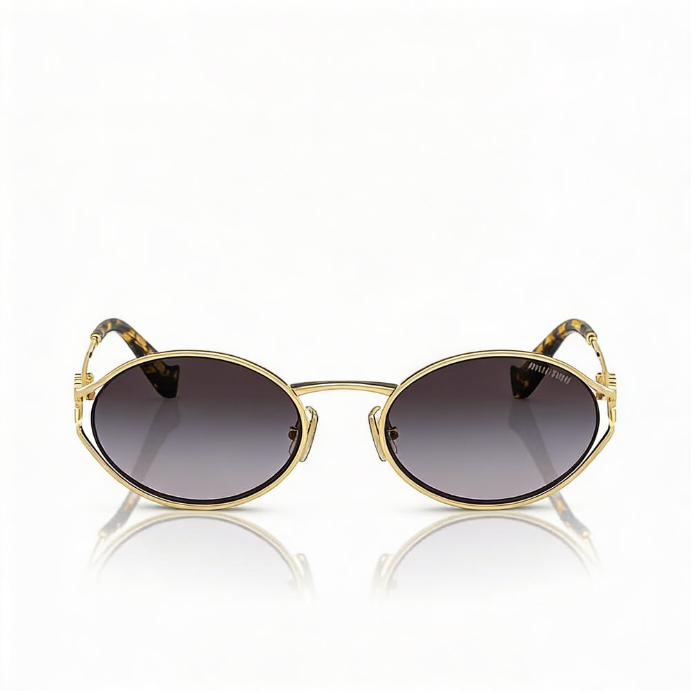 Miu Miu Modern Women's Multi-Coloured Metal Sunglasses with Grey Gradient Lenses and 100% UV Protection