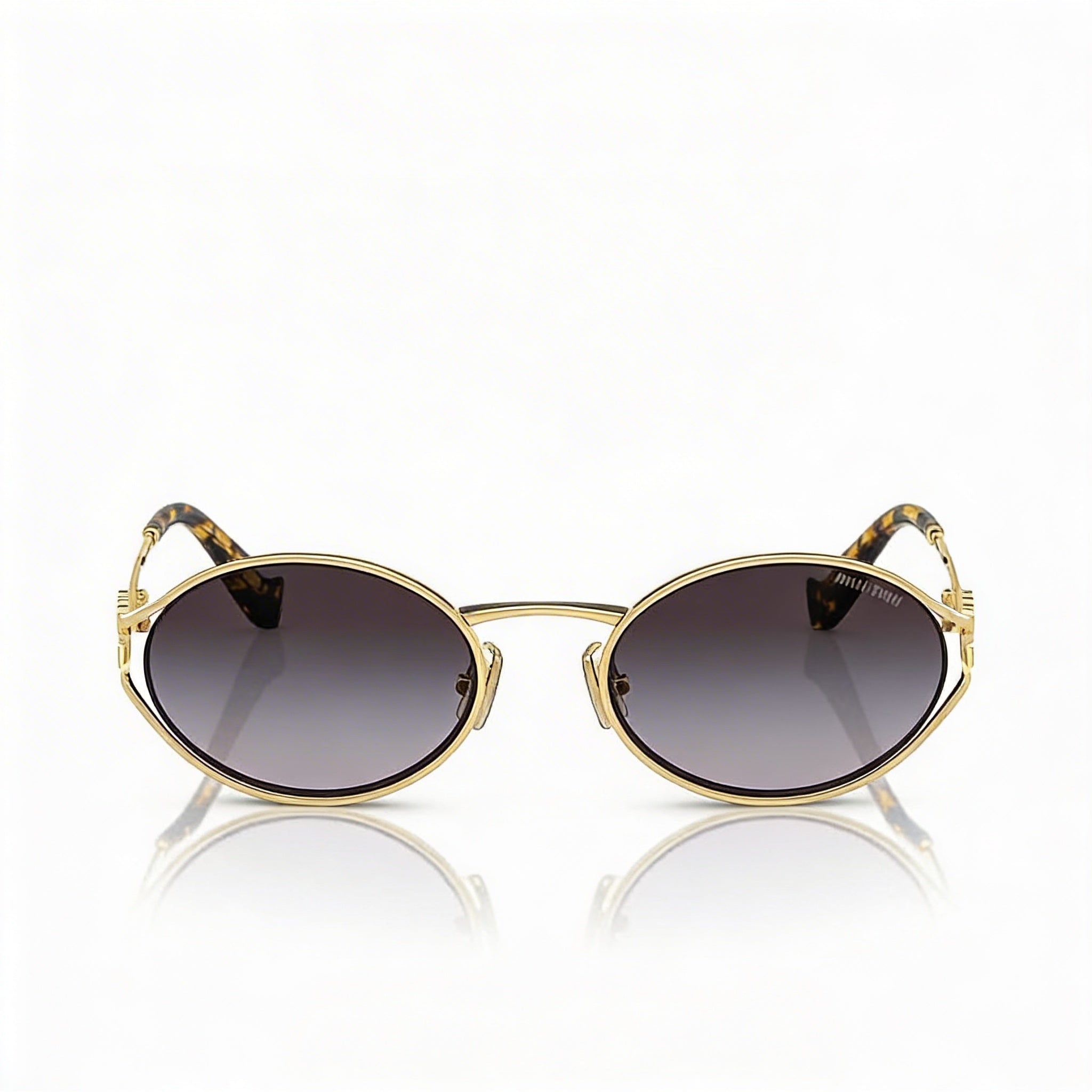 Miu Miu Modern Women's Multi-Coloured Metal Sunglasses with Grey Gradient Lenses and 100% UV Protection, Photo 2