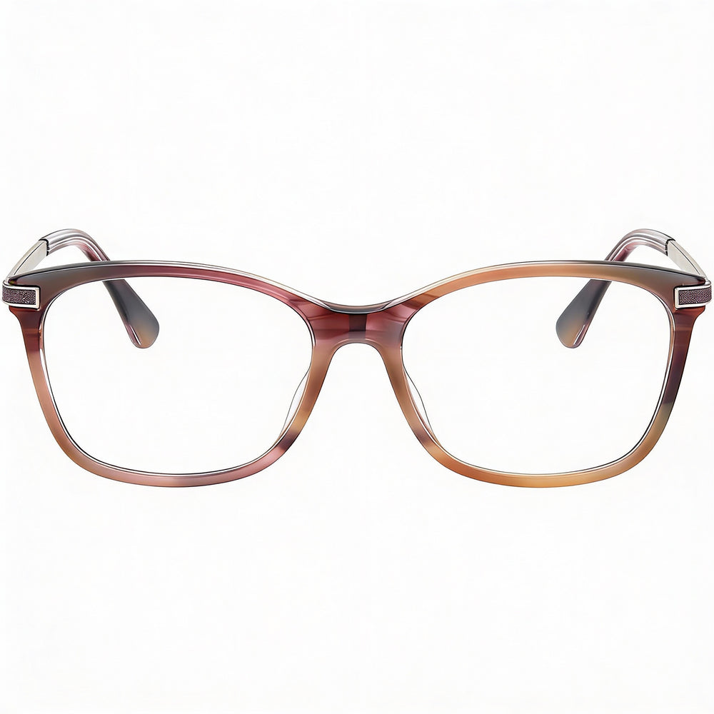 Gafas de sol modernas JIMMY CHOO para mujer con montura de acetato rosa a rayas y lentes no polarizadas, 52 mm