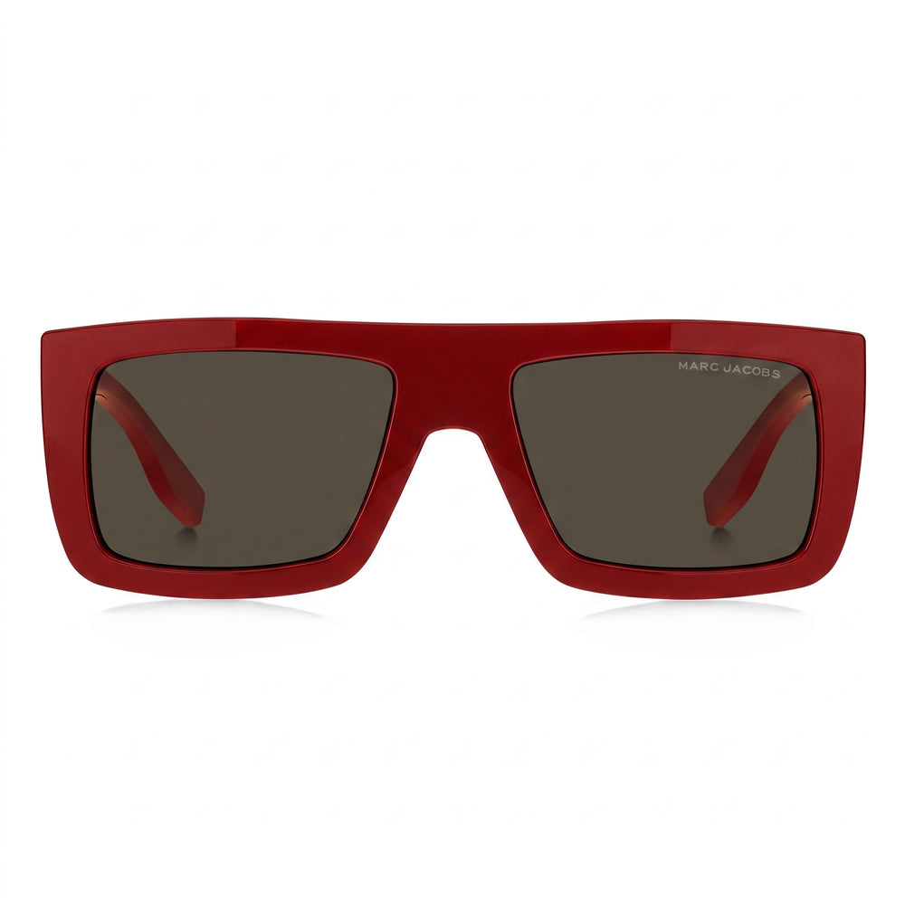 Gafas de sol unisex Marc Jacobs Bold y Trendy con montura de poliamida roja y lentes marrones rojizas de 53 mm