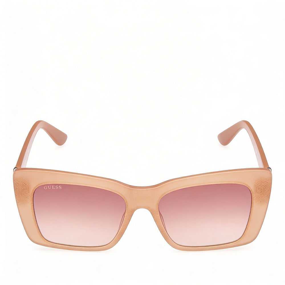 Guess Cat Eye GU7890 Glossy Beige Plastic Frame Gradient Brown 100% UV Protection Sunglasses 55mm
