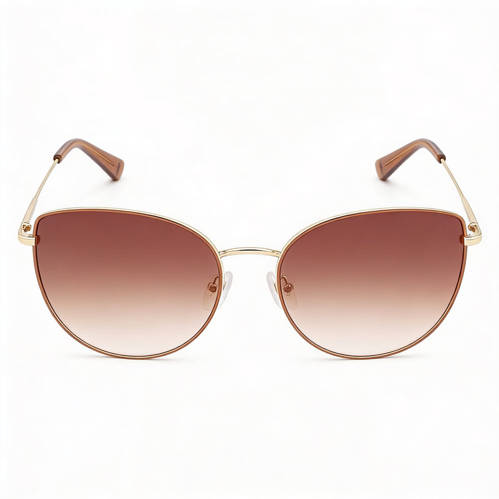 Longchamp LO158S Women's Casual Style Metal Frame Gold Beige Polycarbonate Non-Polarized Lenses 60mm Sunglasses