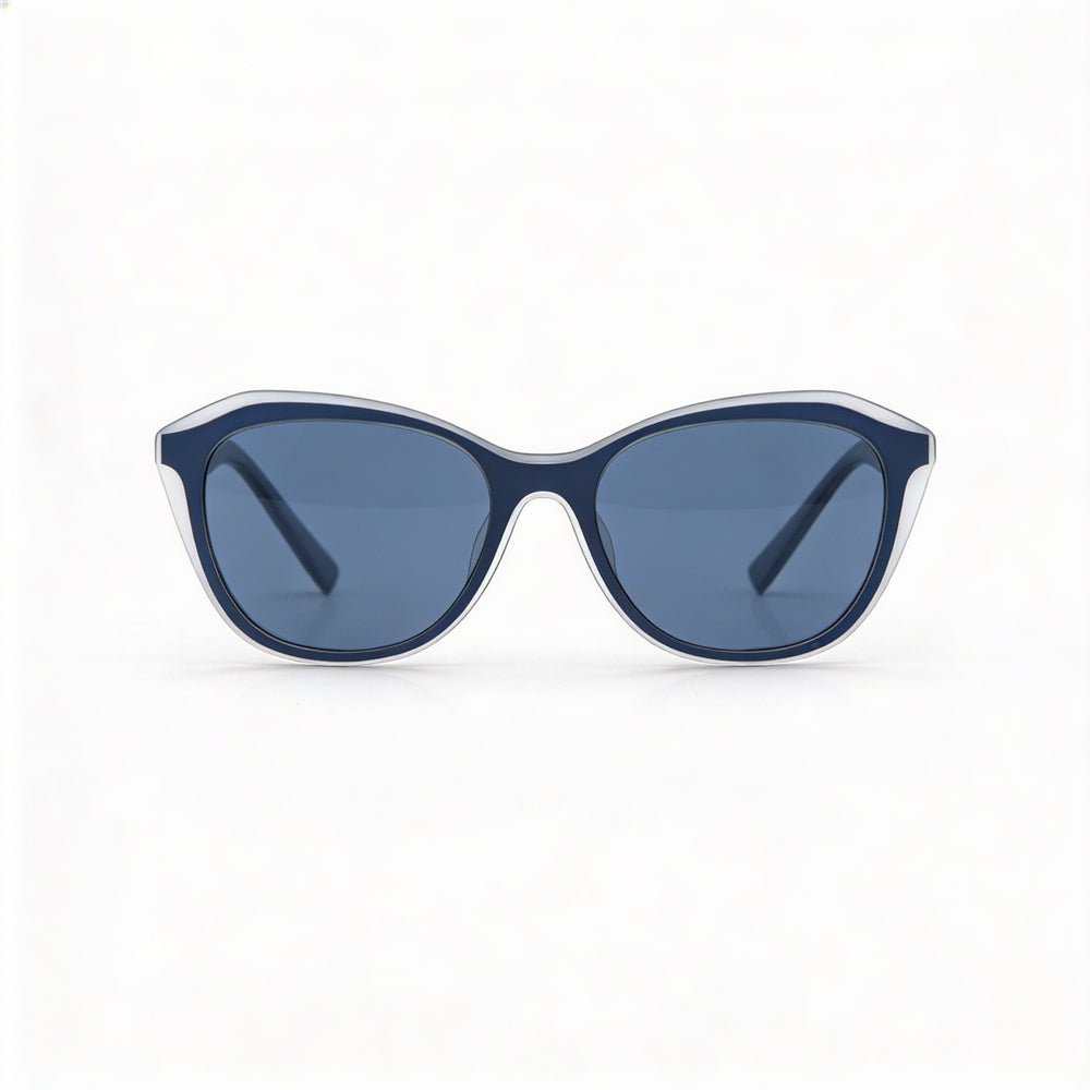 DKNY Women's Cateye Sunglasses, Blue Plastic Frame, Blue Acetate Lenses, UV Protection, 54mm