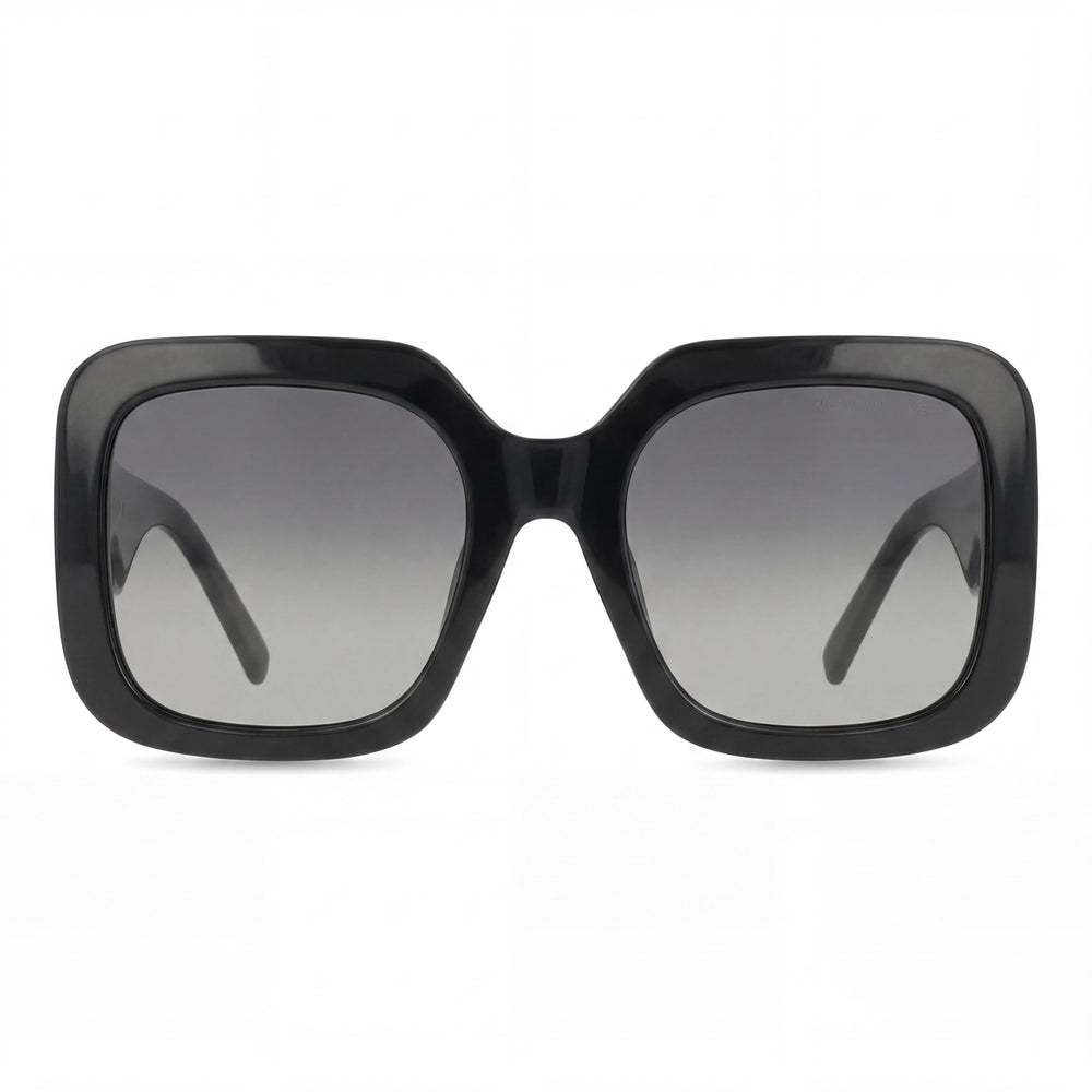 Gafas de sol Marc Jacobs cuadradas para mujer, de plástico negro, con lentes gris degradado, sin polarizar y con protección 100% UV, 53 mm