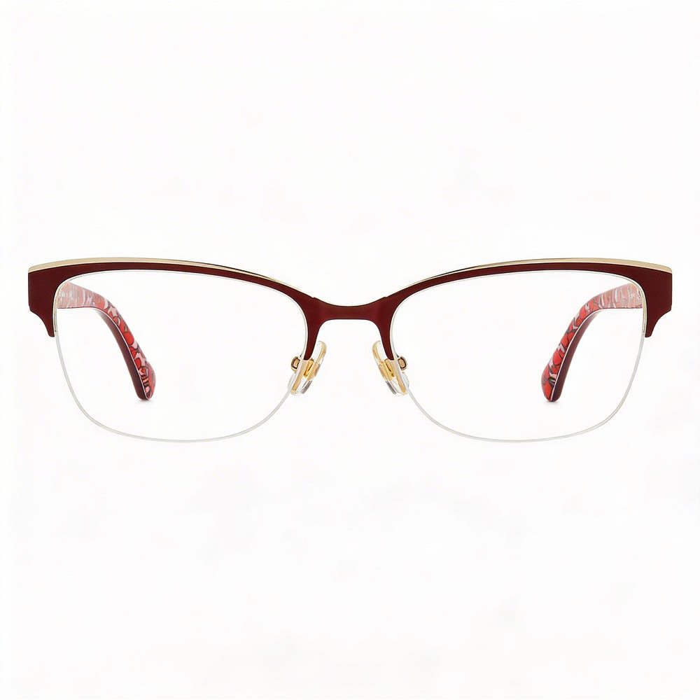 kate spade new york Gafas de sol de mujer Marjorie con patrón rojo, acero inoxidable, sin polarizar, 52 mm