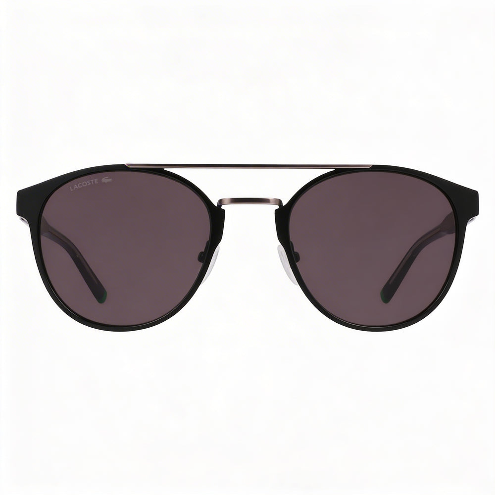 Lacoste Casual Unisex Sunglasses featuring Metal Frame, Matte Black Lenses, UV Protection, 53-22-145
