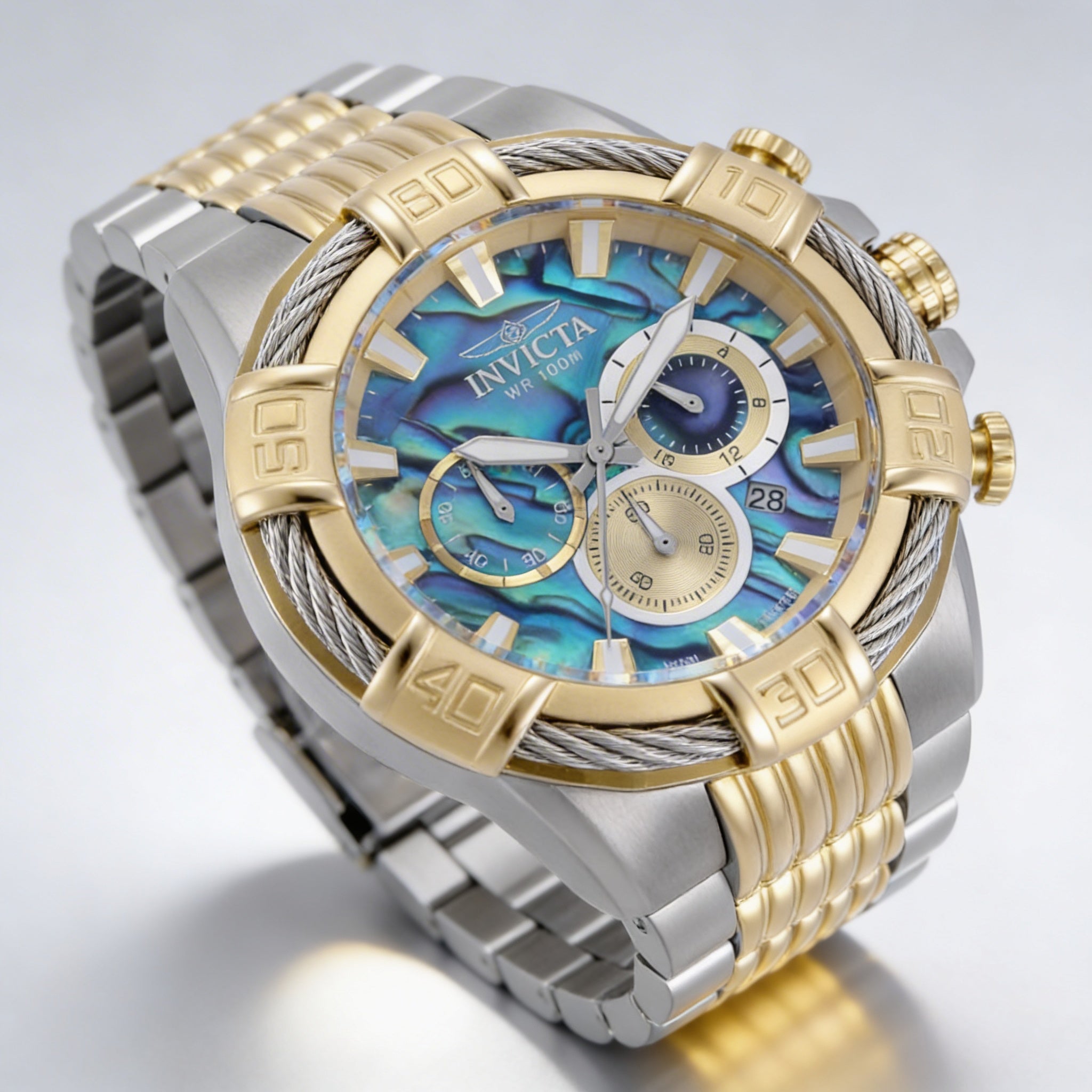 Reloj Invicta Bolt 49898 de 51 mm unisex con pulsera de acero inoxidable plateada, esfera multicolor, resistente al agua hasta 10 ATM, Photo 2