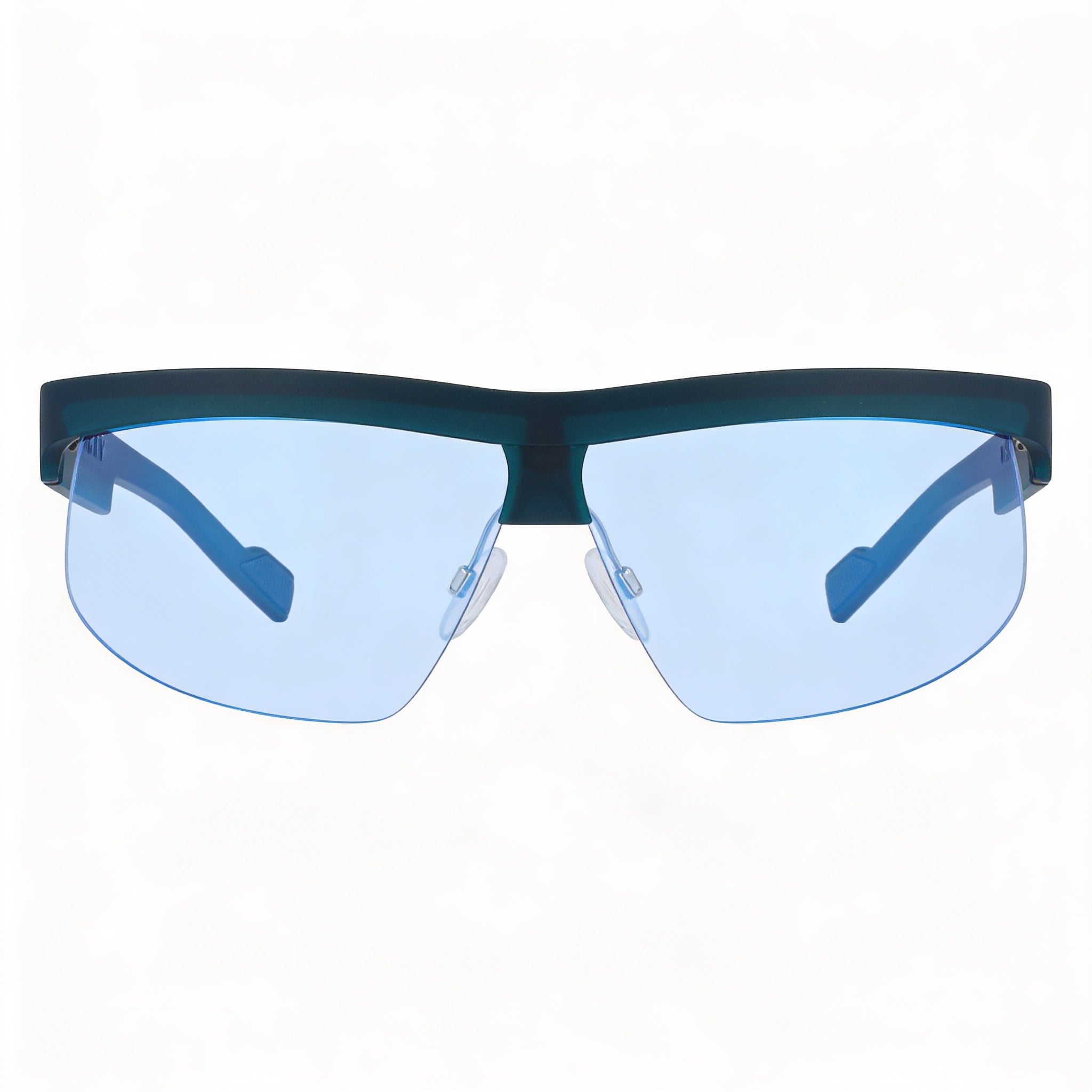 DKNY Dk515s Women's Plastic Teal Rectangle Frame Sunglasses with Acetate Blue Mirror Lenses, Photo 2