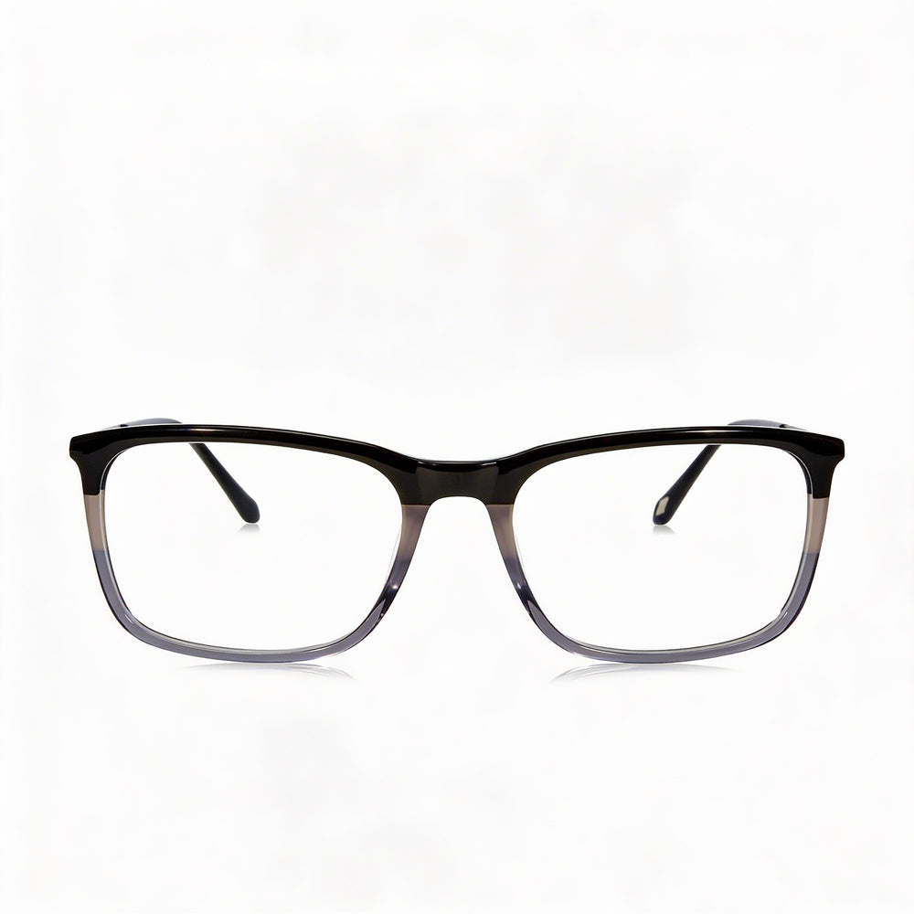 Fossil Modern Men's Black Grey Acetate Frame Sunglasses, featuring Polycarbonate Lenses, 56mm Lens Width